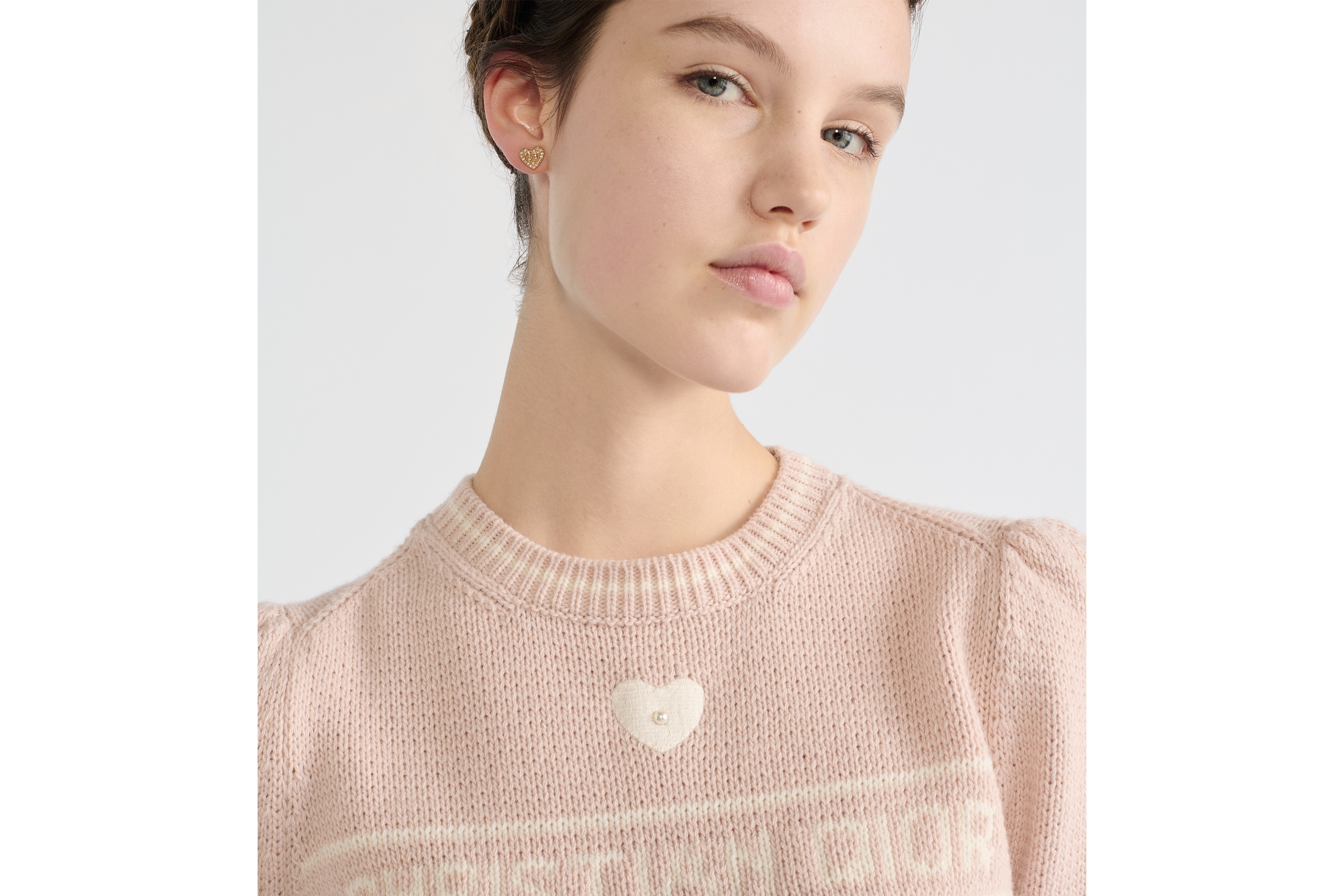Look Short-Sleeved Sweater Pink Virgin Wool-Cashmere Knit E12