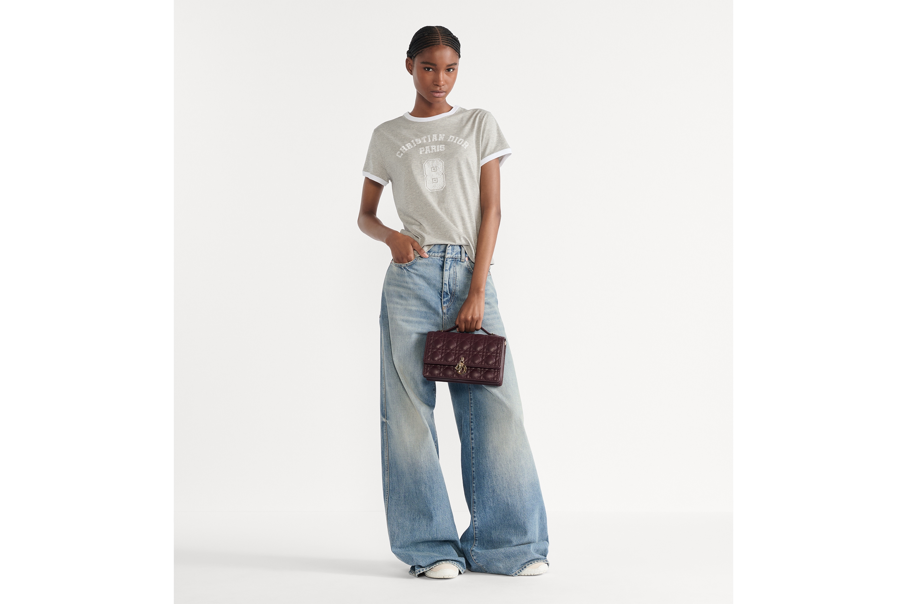 Look T-Shirt Gray and White Cotton Jersey E01