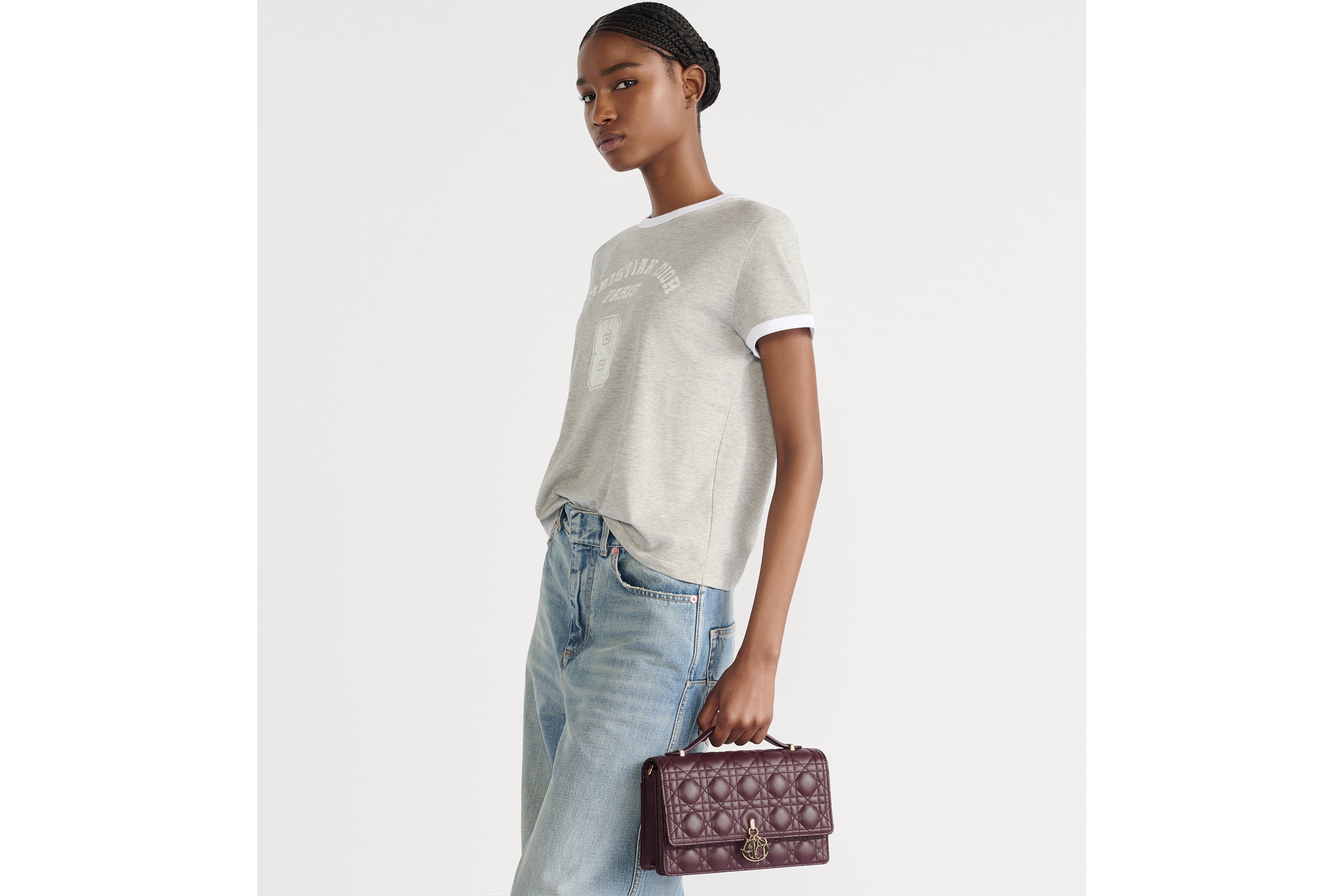 Look My Dior Top Handle Bag Plum Cannage Lambskin E05