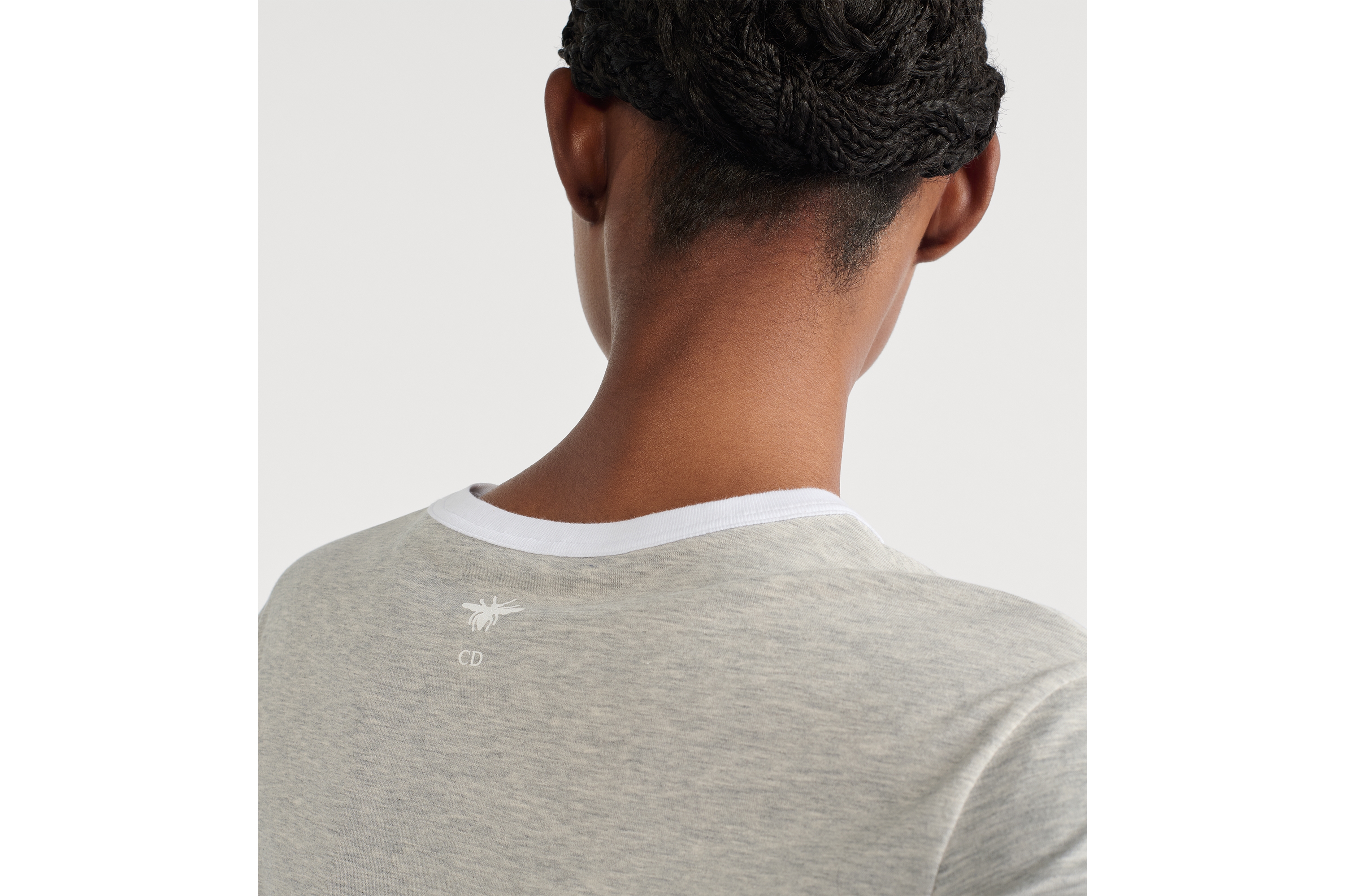 Look T-Shirt Gray and White Cotton Jersey E09