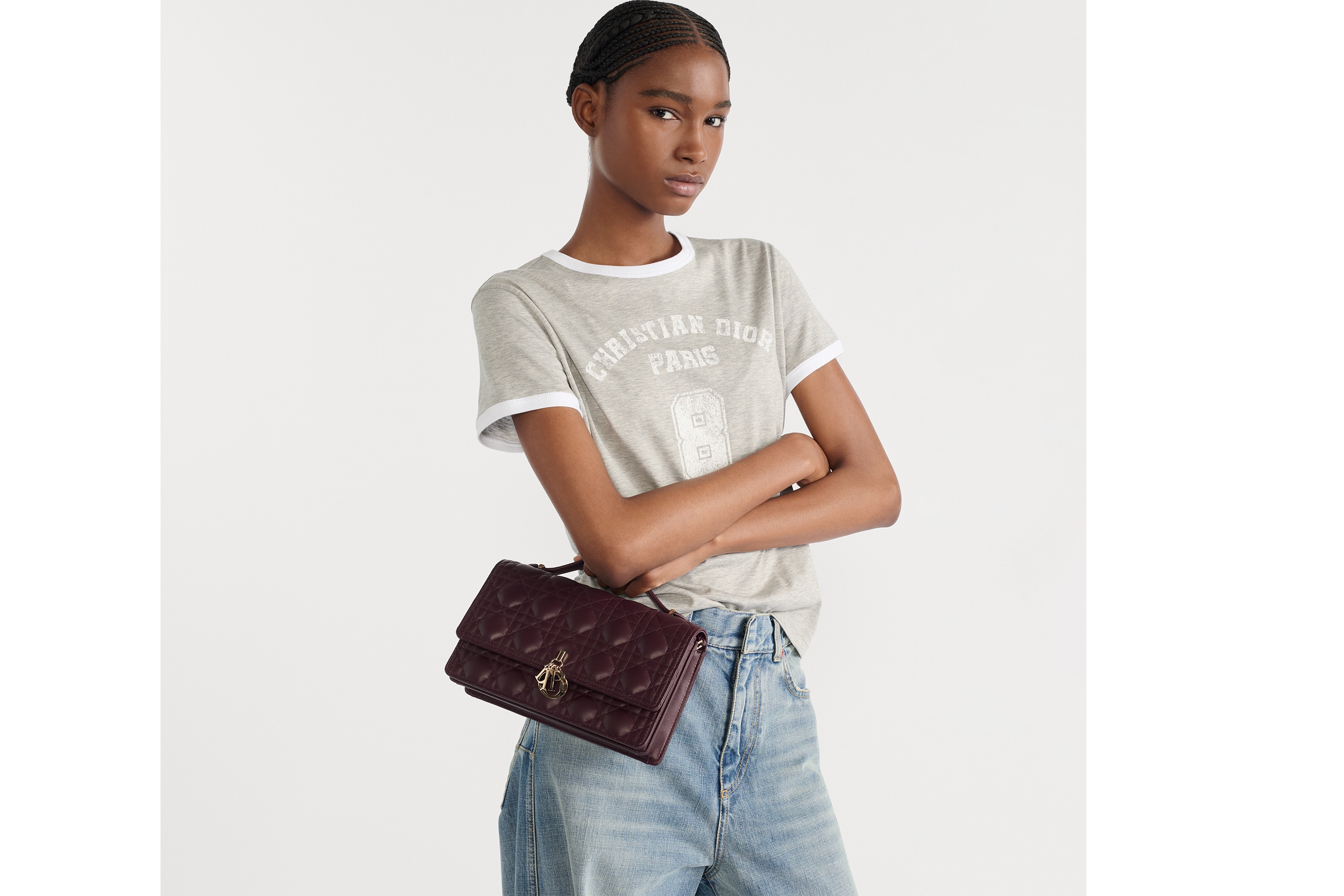 Look My Dior Top Handle Bag Plum Cannage Lambskin E11