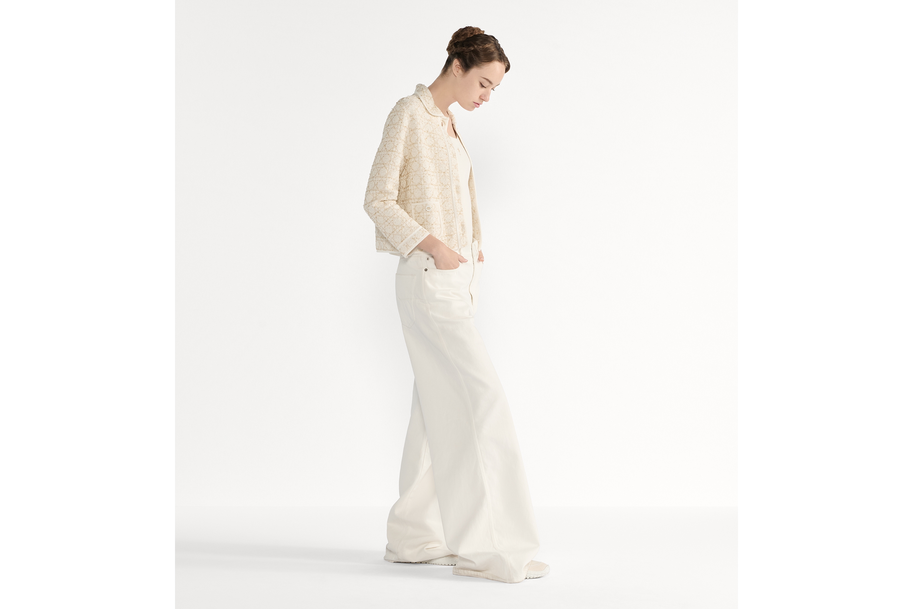 DIOR | ジャケット マクロカナージュ コットンブレンド ツイードニット