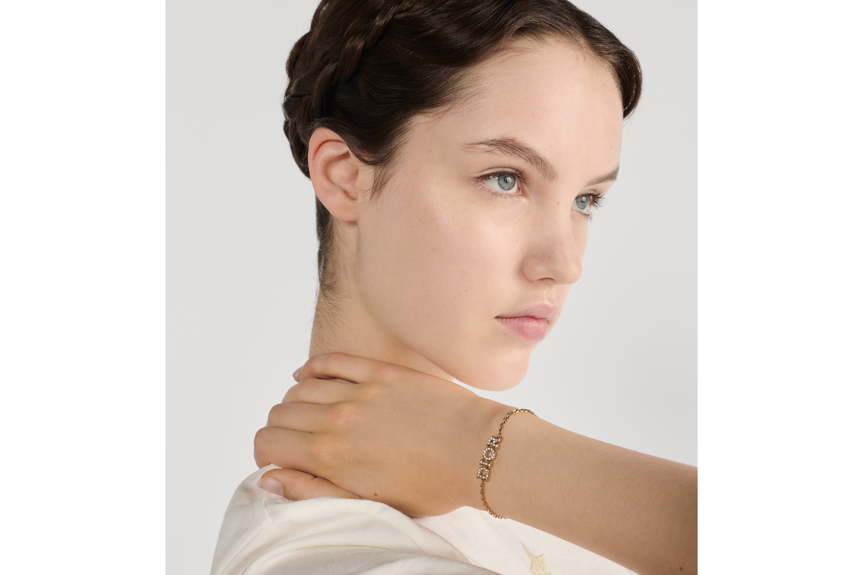 look_image_alt_prefix Dio(r)evolution 手鍊 金色飾面金屬和銀色水晶 E08