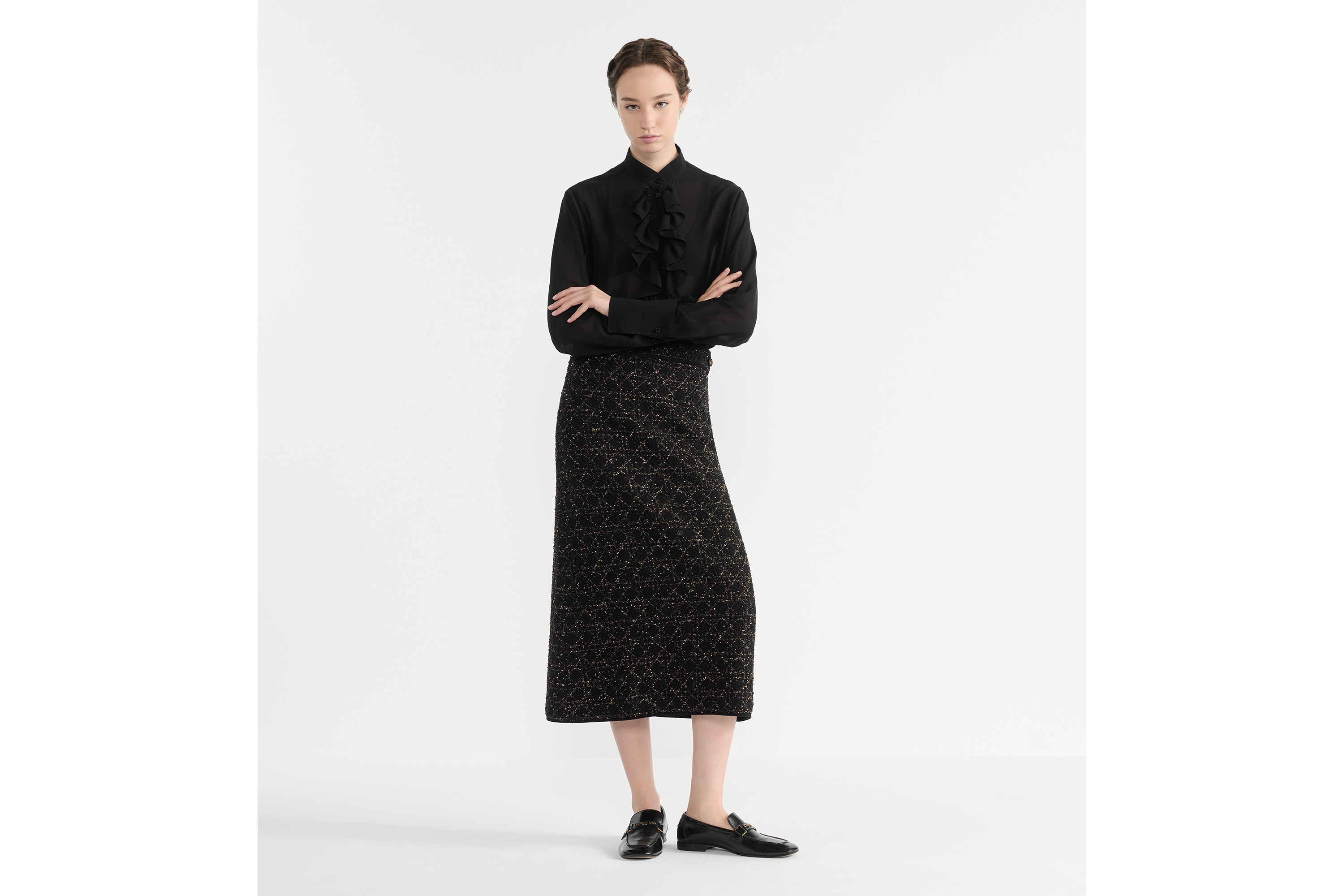 Christian Dior 2021aw テクニカルコットン ミディスカート Mid-Length Skirt White and Navy Blue Toile de Jouy Cotton Muslin