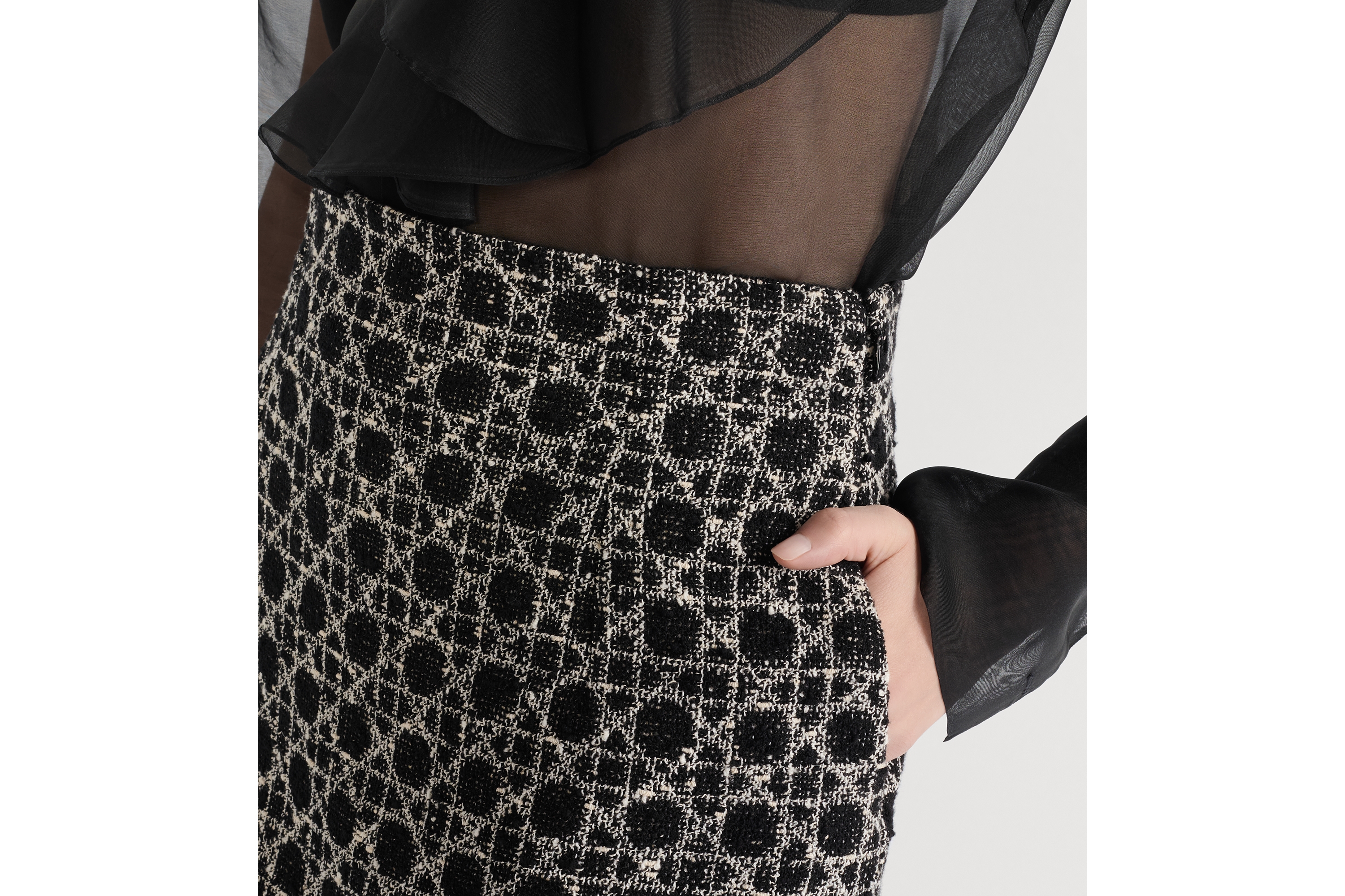 Mid-Length Macrocannage Flared Skirt