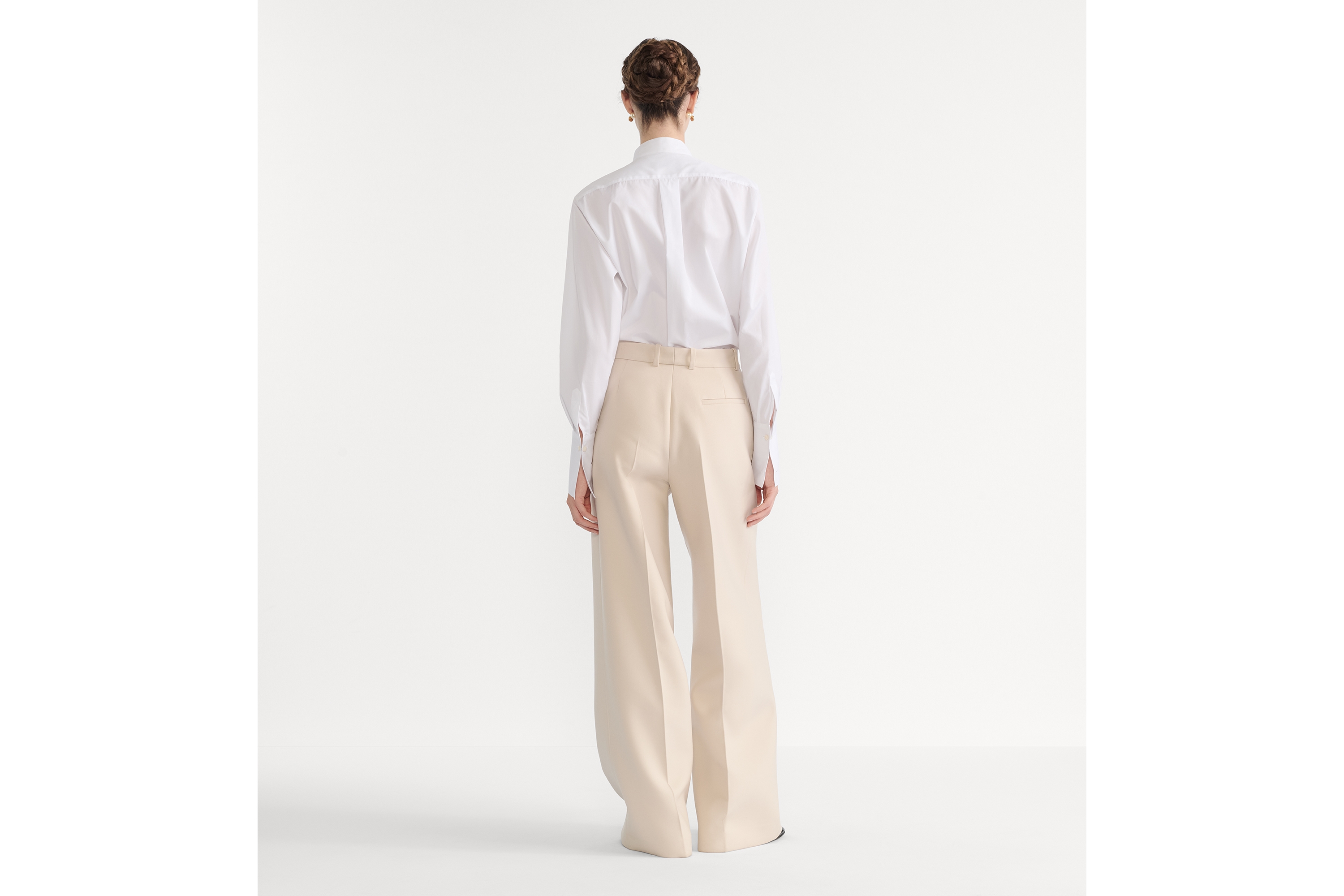 Blouse with Ruffled Neckline