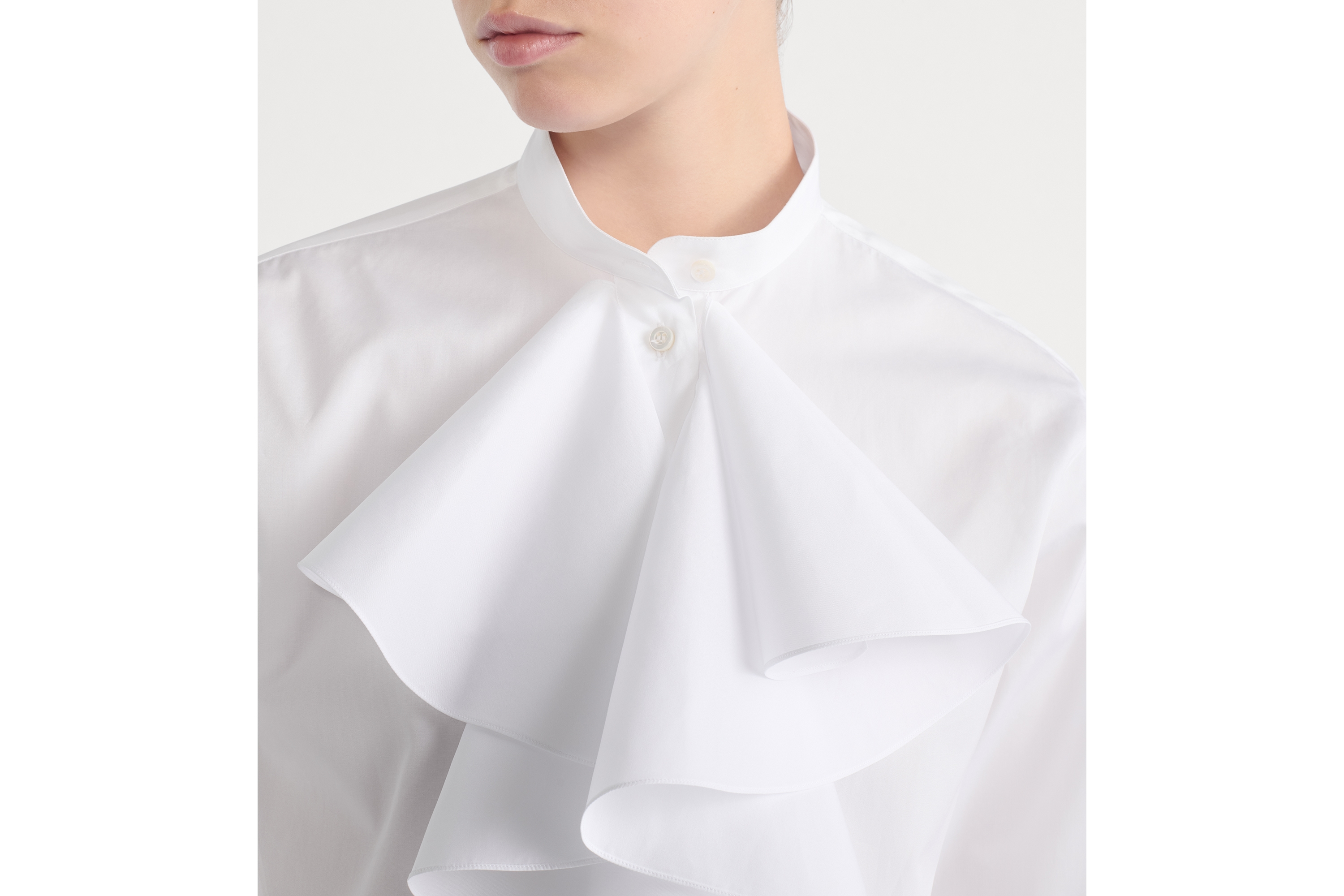 Blouse with Ruffled Neckline