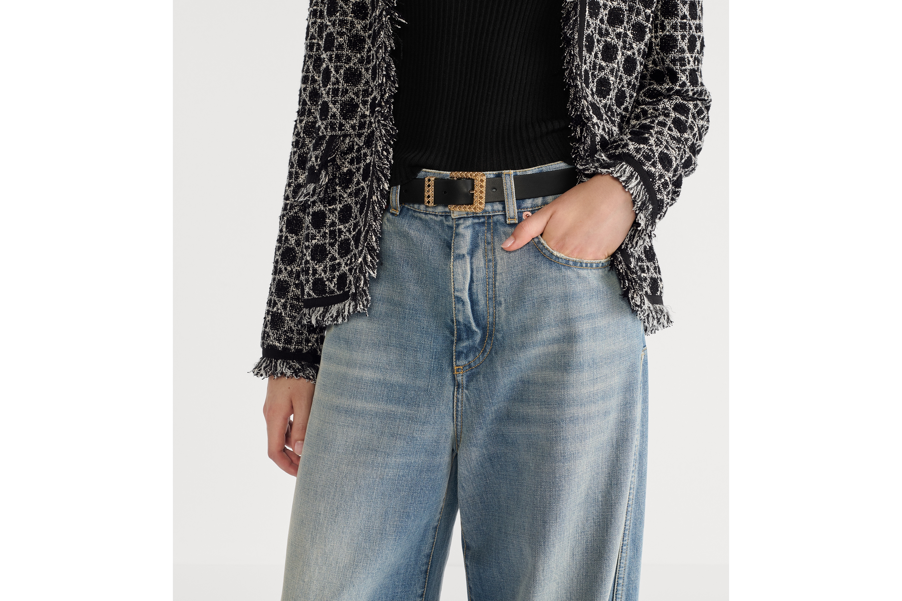 look_image_alt_prefix Dior Cannage-riem Soepel zwart kalfsleer, 25 mm E10