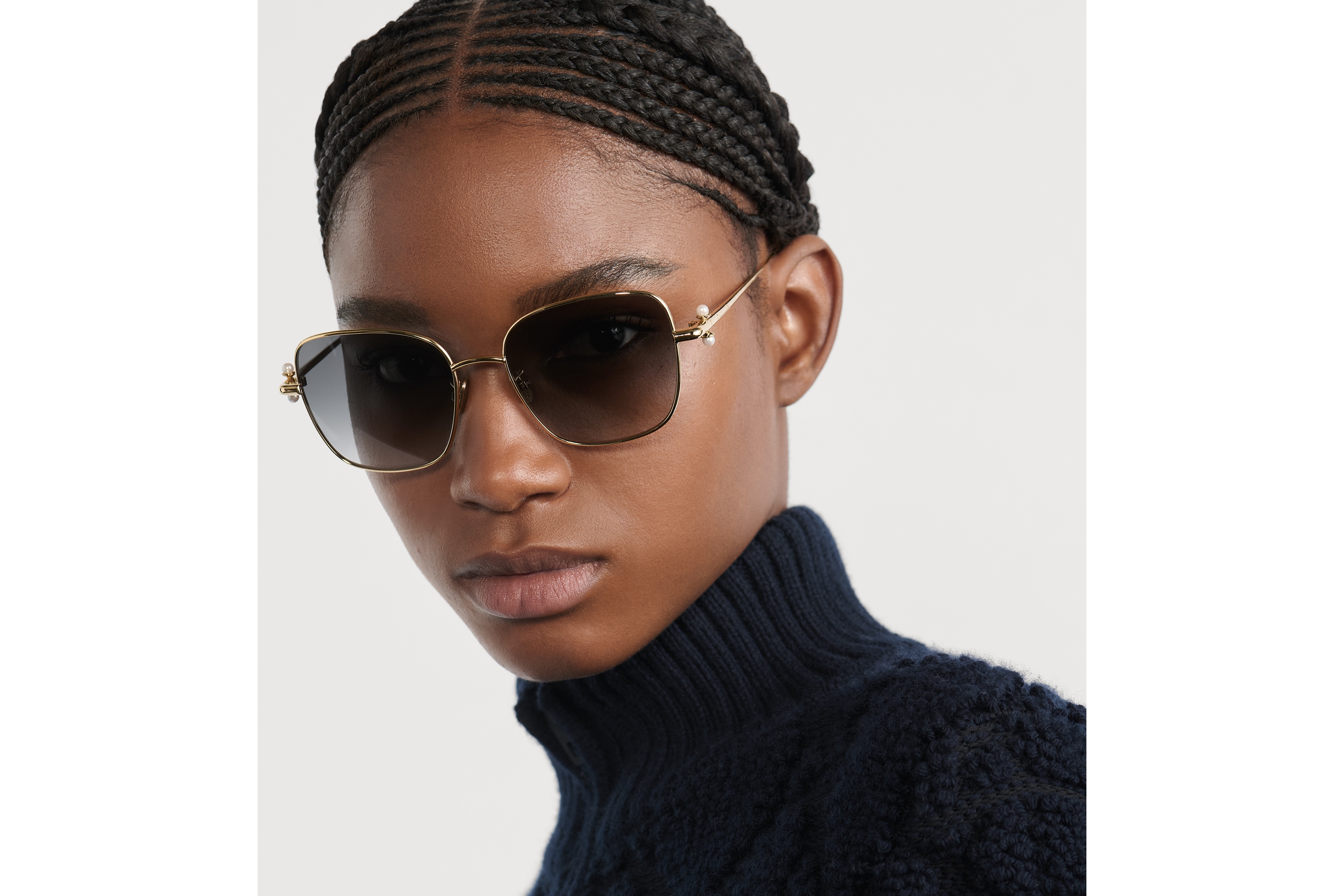 DiorTribales S1U Quadratische Sonnenbrille mit Farbverlauf in Grau E07