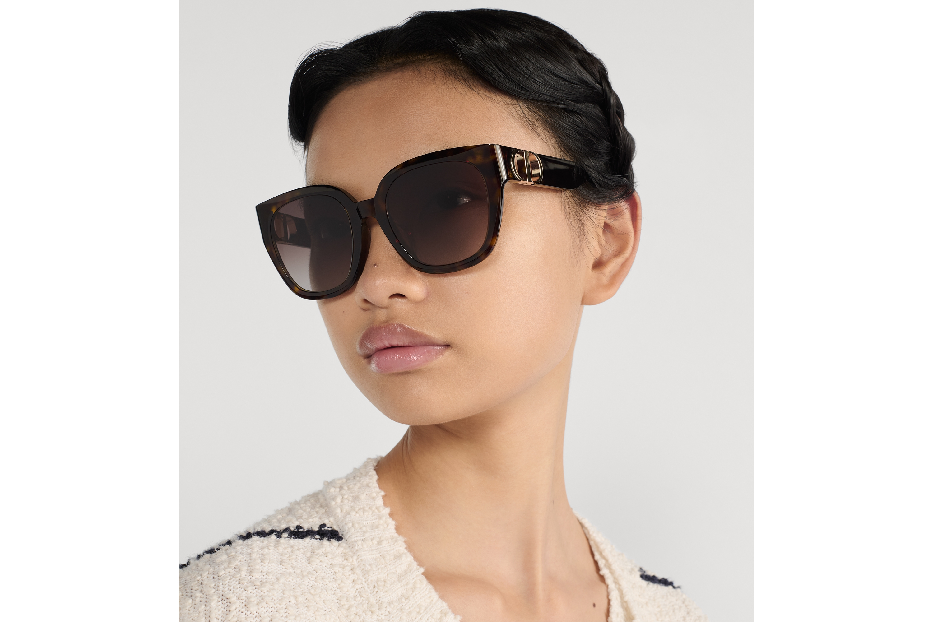 30Montaigne S10F 선글라스 브라운 톨토이즈쉘-이펙트 스퀘어 E07