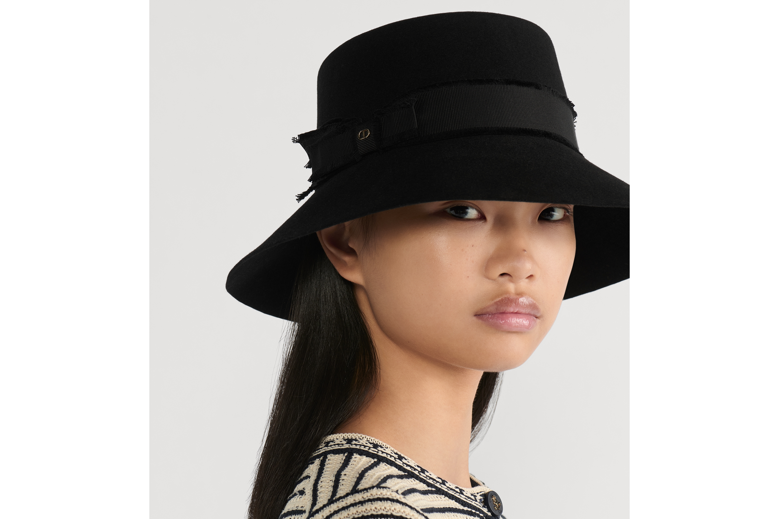 Bob Teddy-D Adiorable à long bord Feutre de lapin noir E08