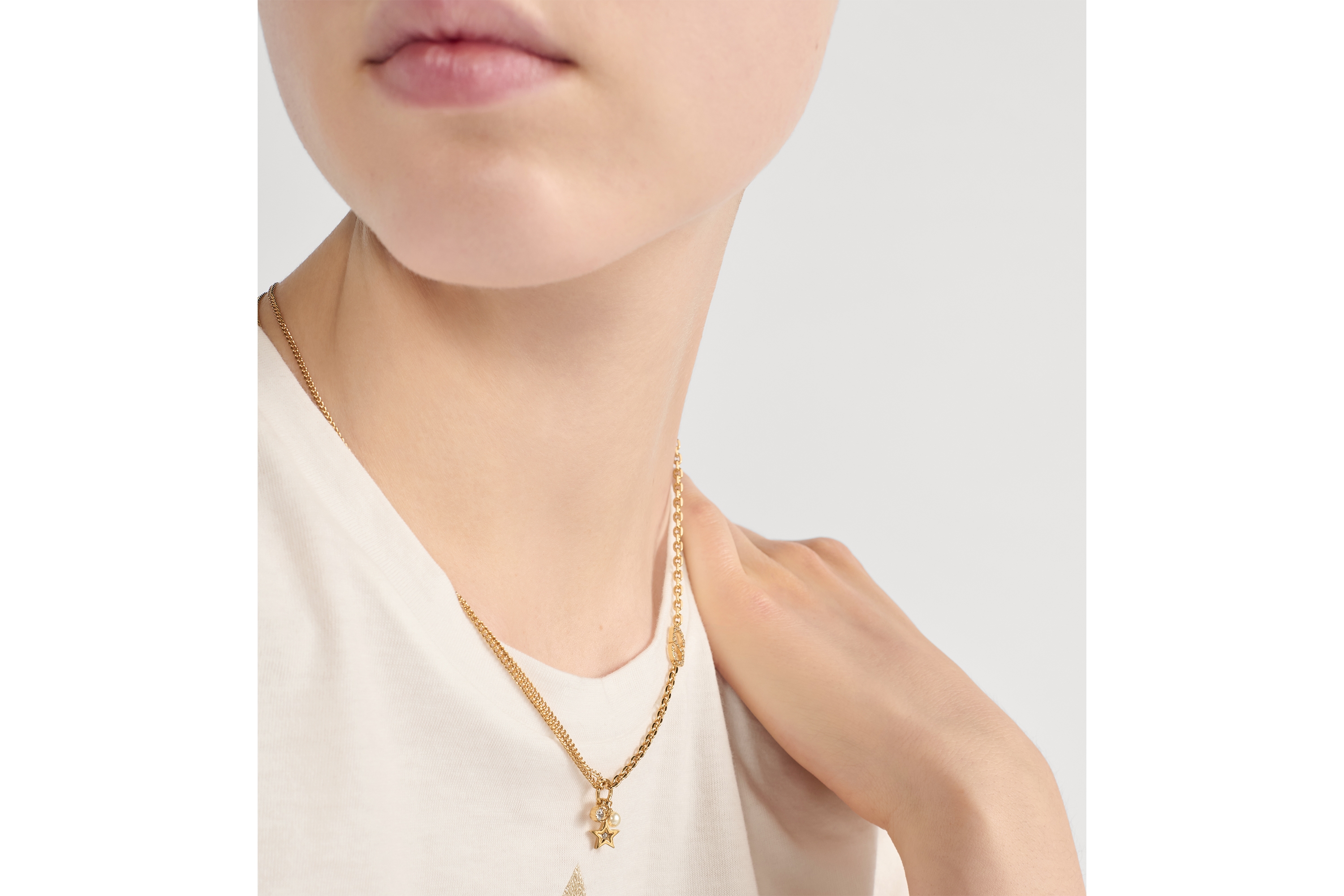 Petit CD Multi ネックレス メタル・レジンパール・クリスタル E12