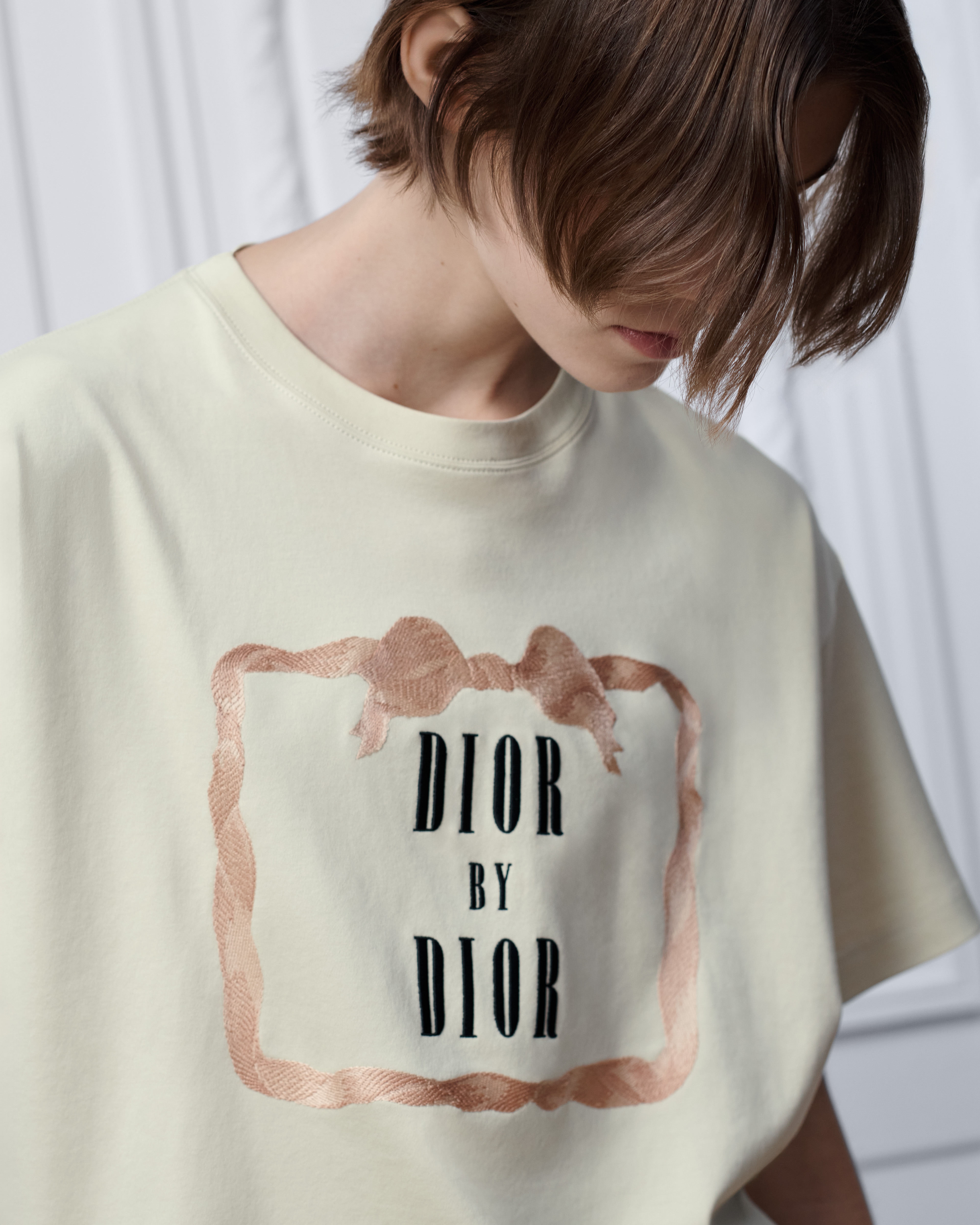 Camiseta extragrande y corta Book Cover Punto de algodón verde pistacho, rosa y negro E05