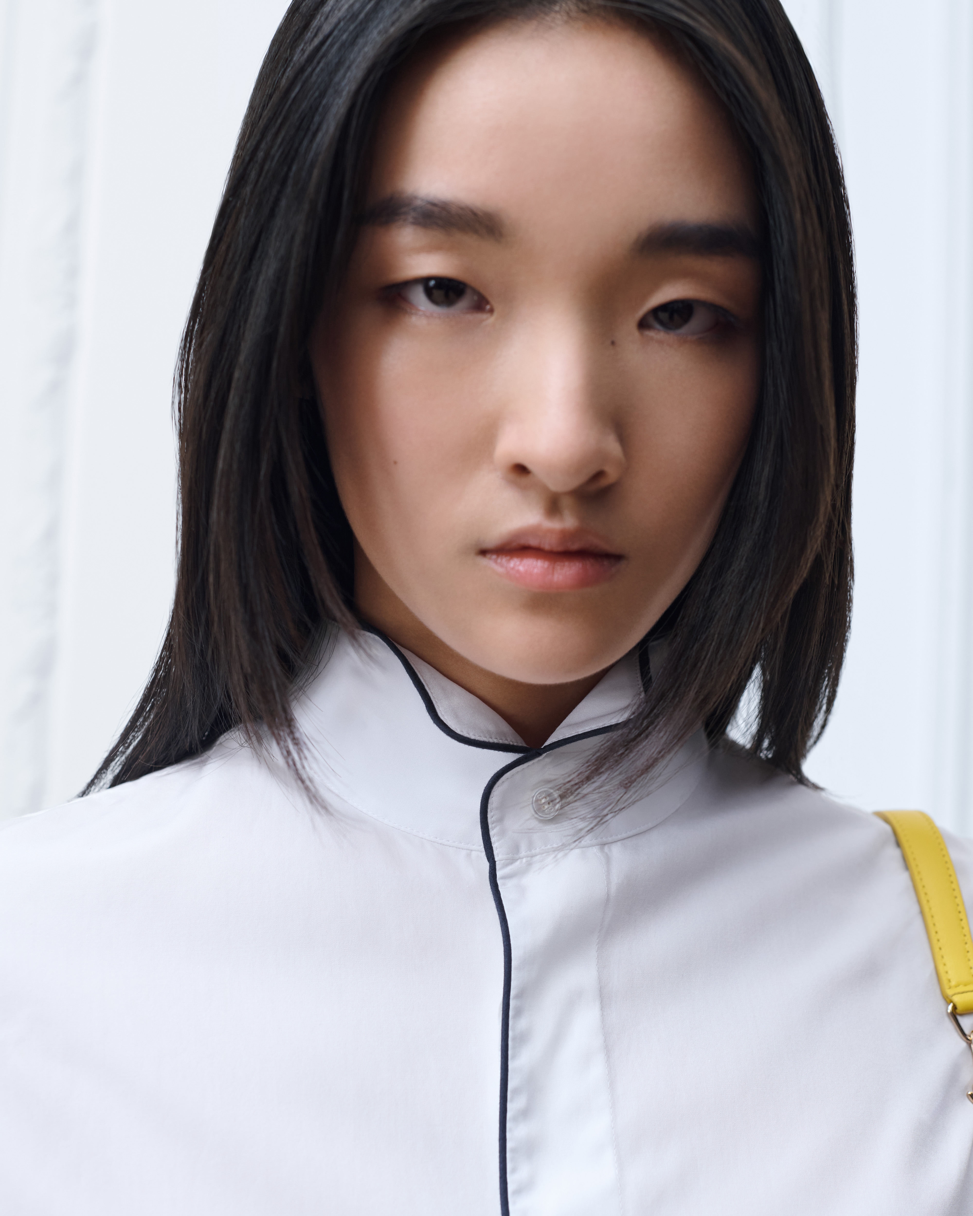 Short-Sleeved Blouse White Cotton Poplin E12