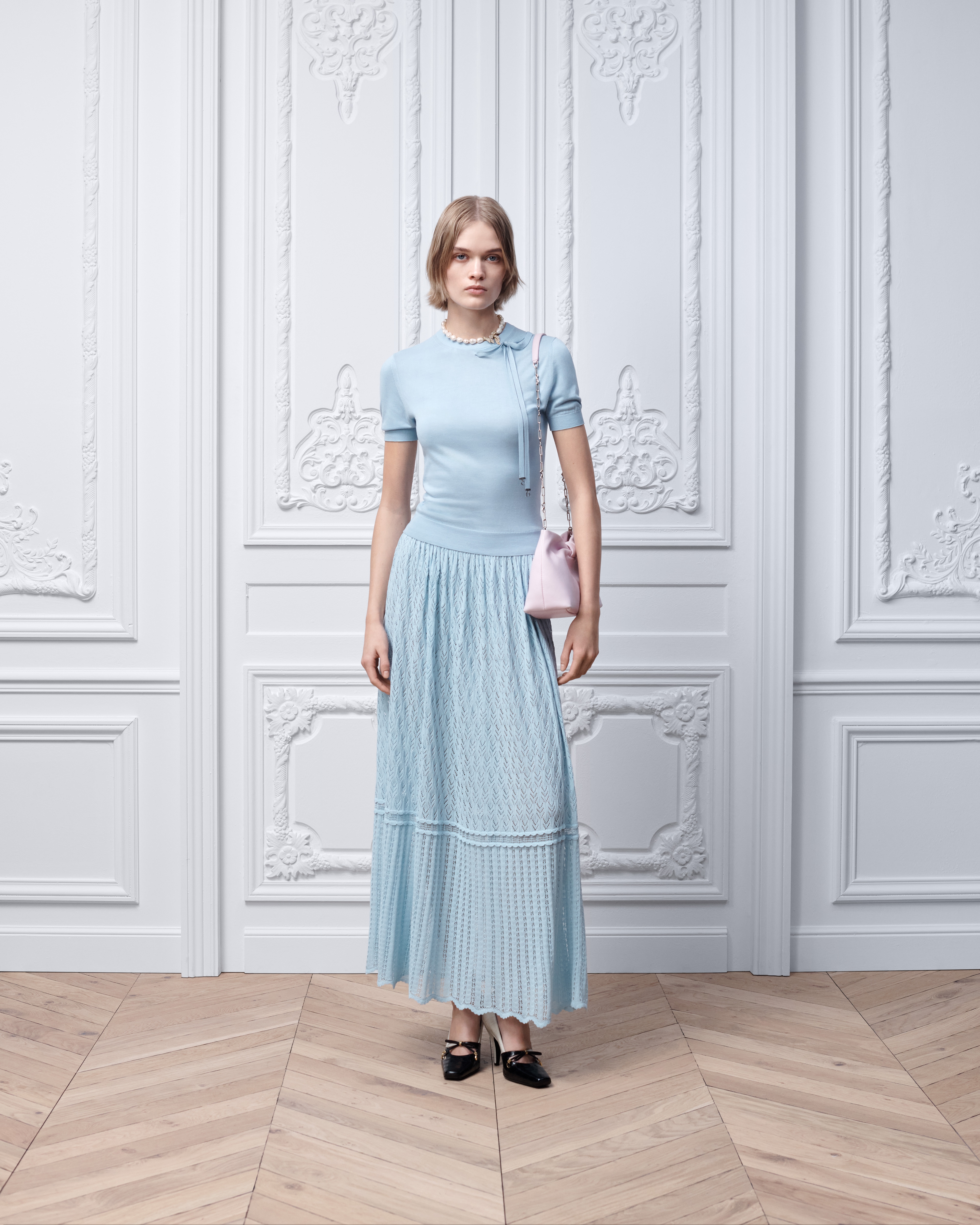 Look Small Dior Bow Bag Rose Songe lambskin E01