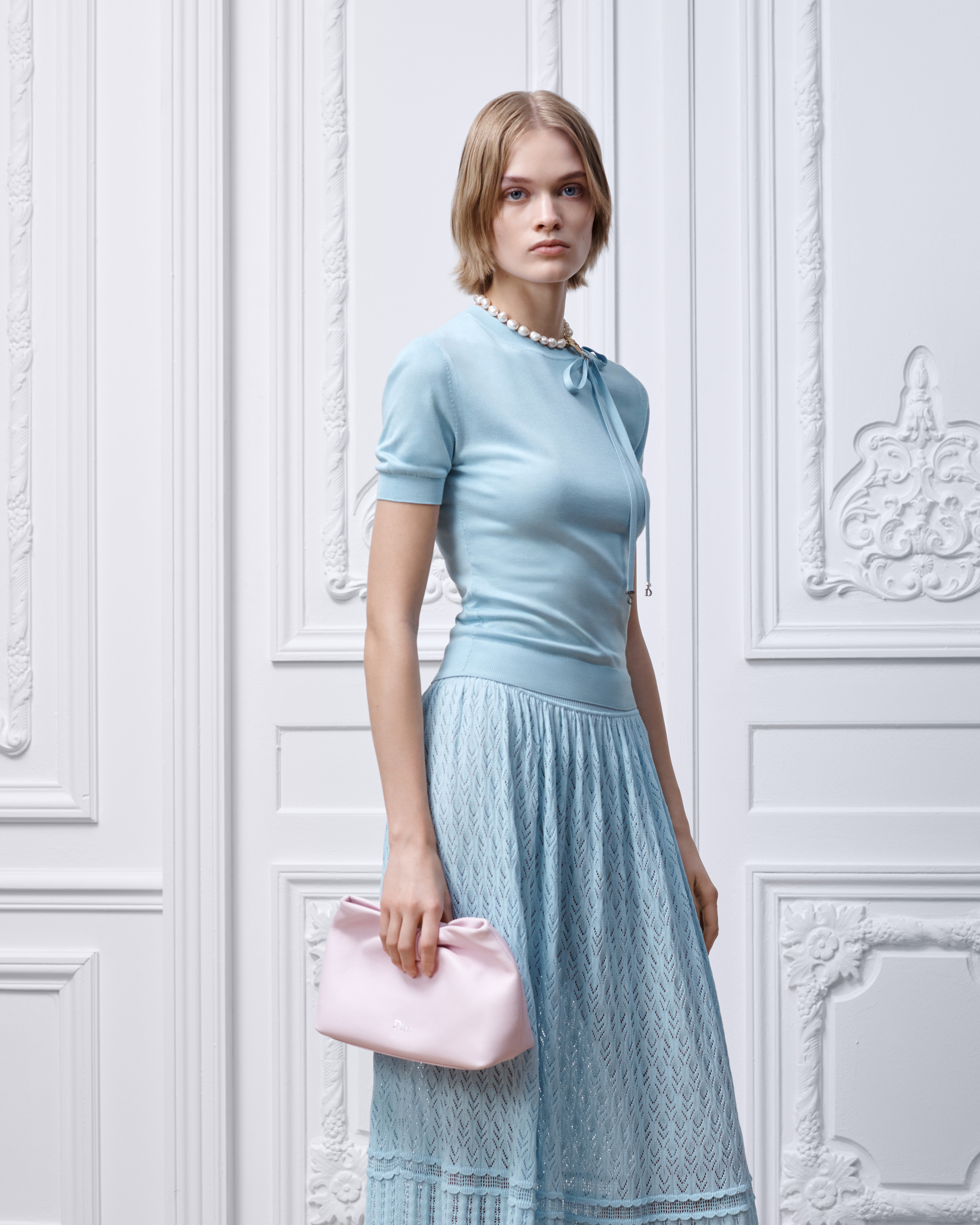 Look Small Dior Bow Bag Rose Songe lambskin E05