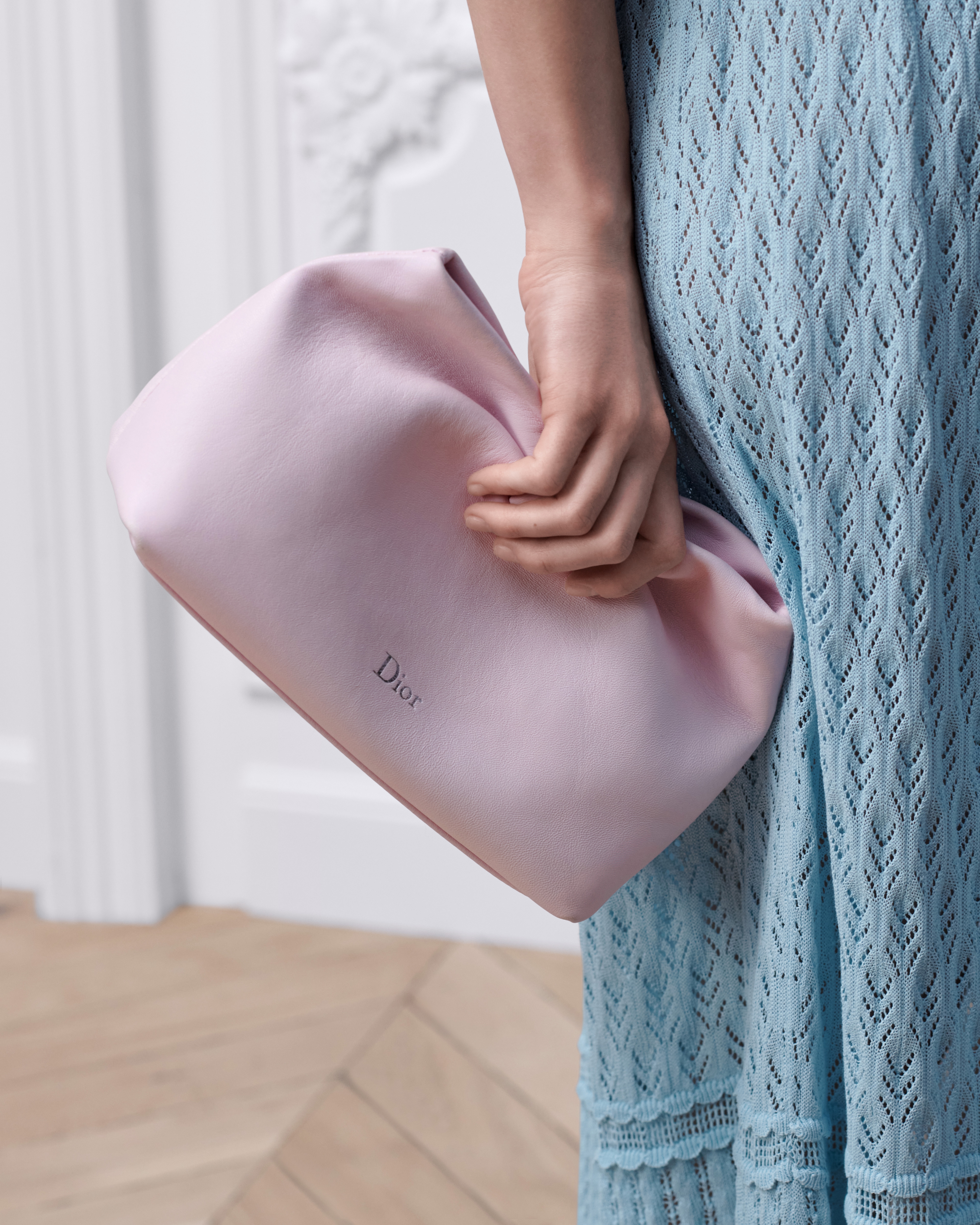 Small Dior Bow Bag Rose Songe lambskin E11