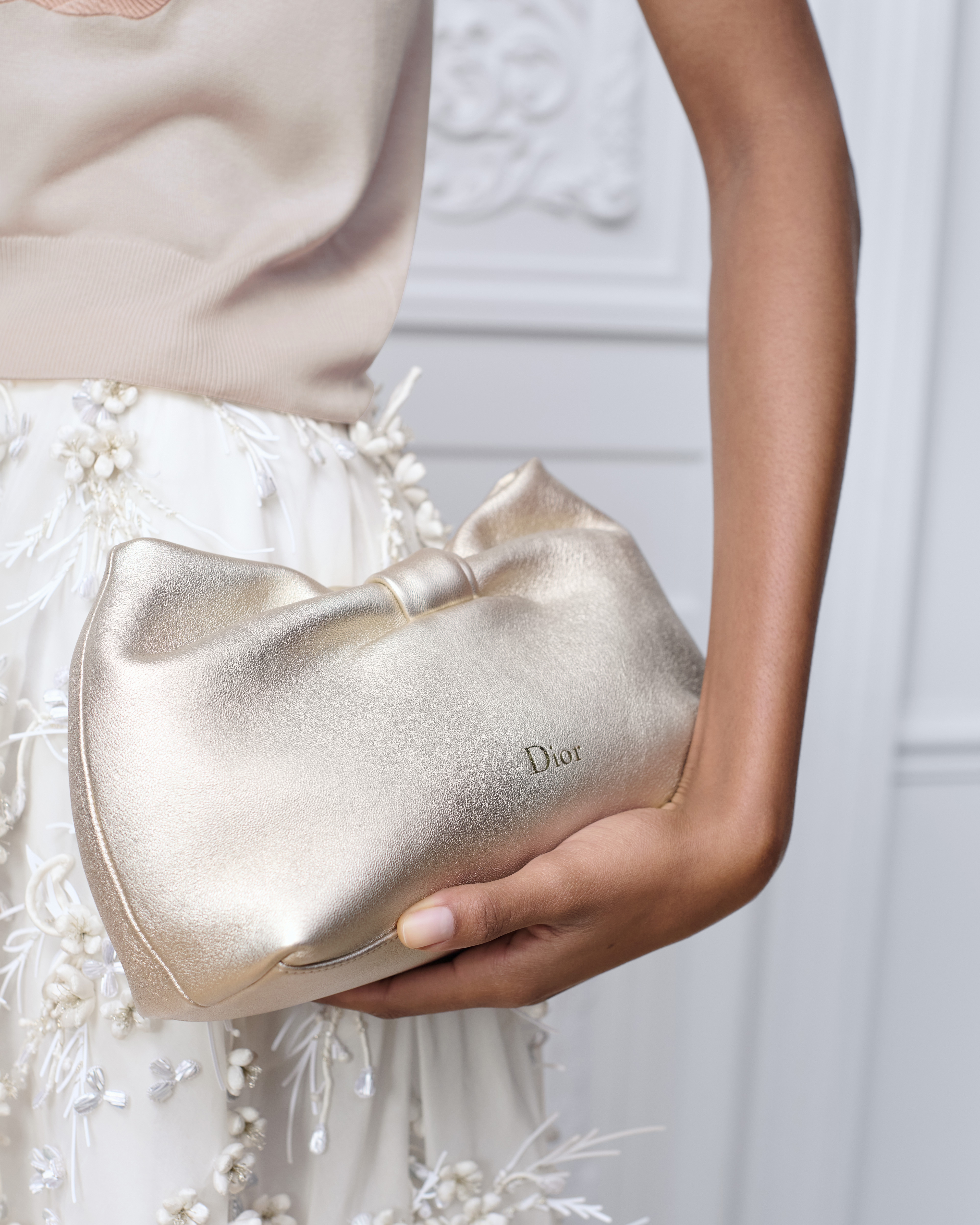 Look Dior Or Small Dior Bow Bag Mekong Laminated Lambskin E10