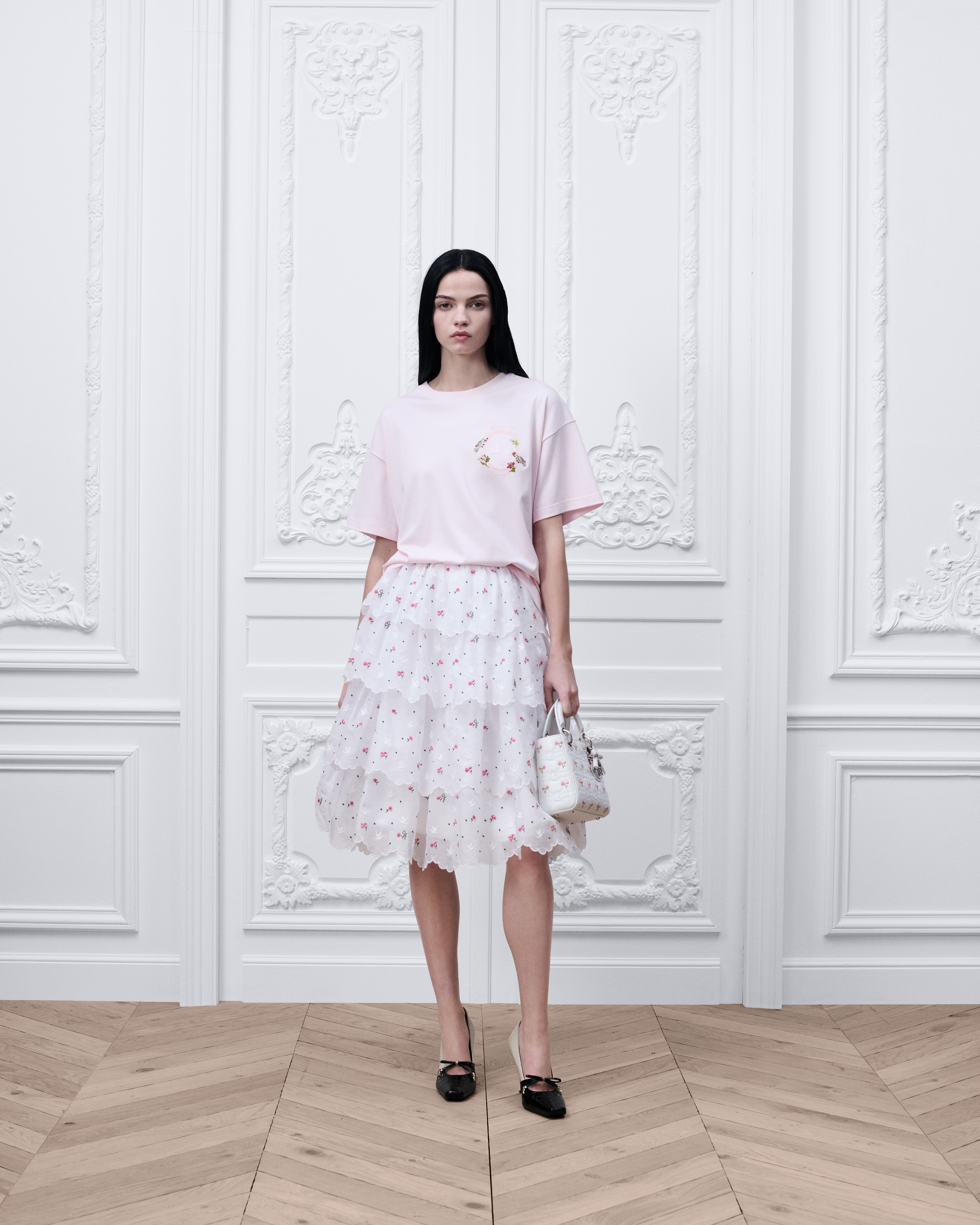 Dioramour Oversized Cropped T-Shirt Pink Cotton Jersey E01