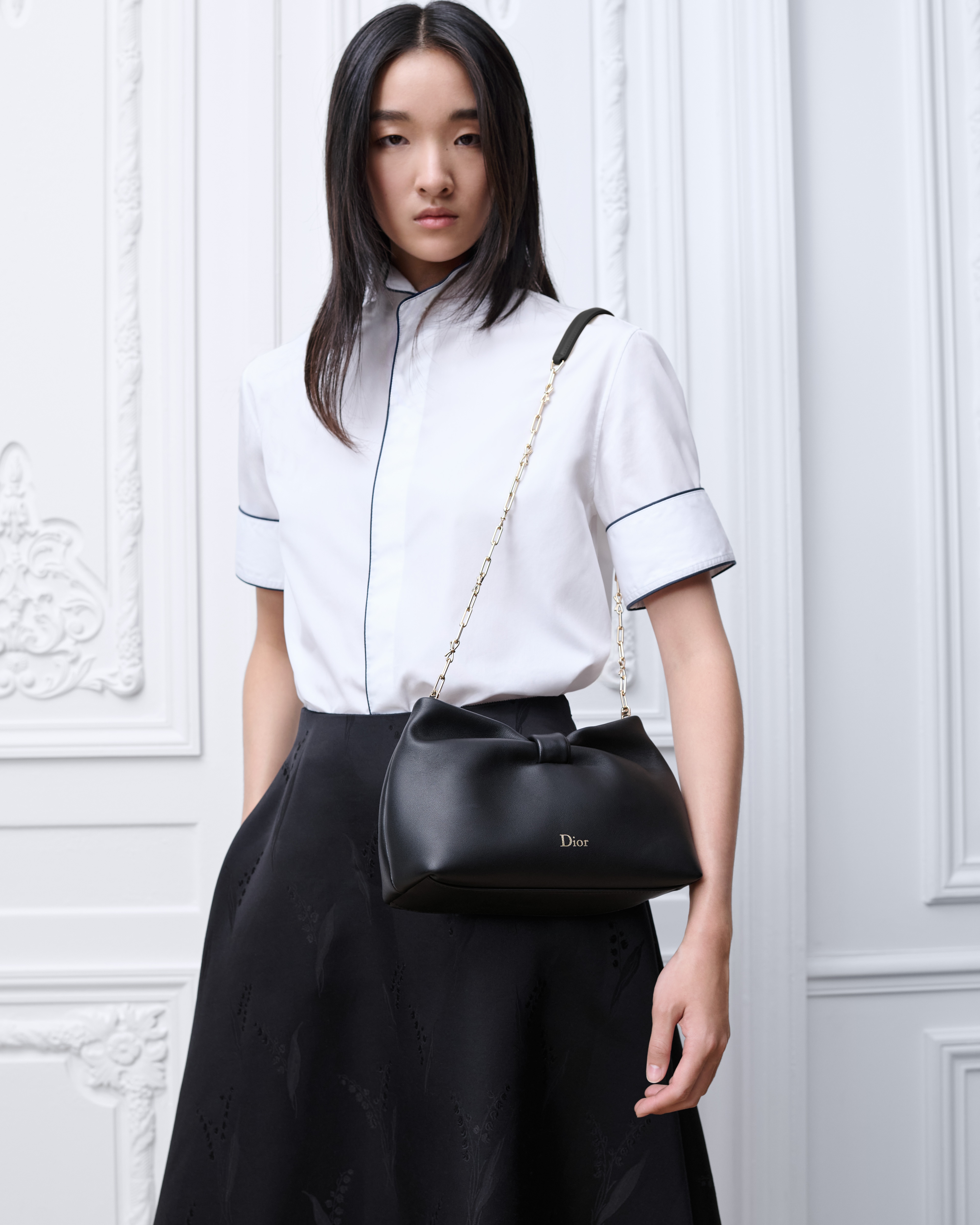 Small Dior Bow Bag Black Lambskin E04