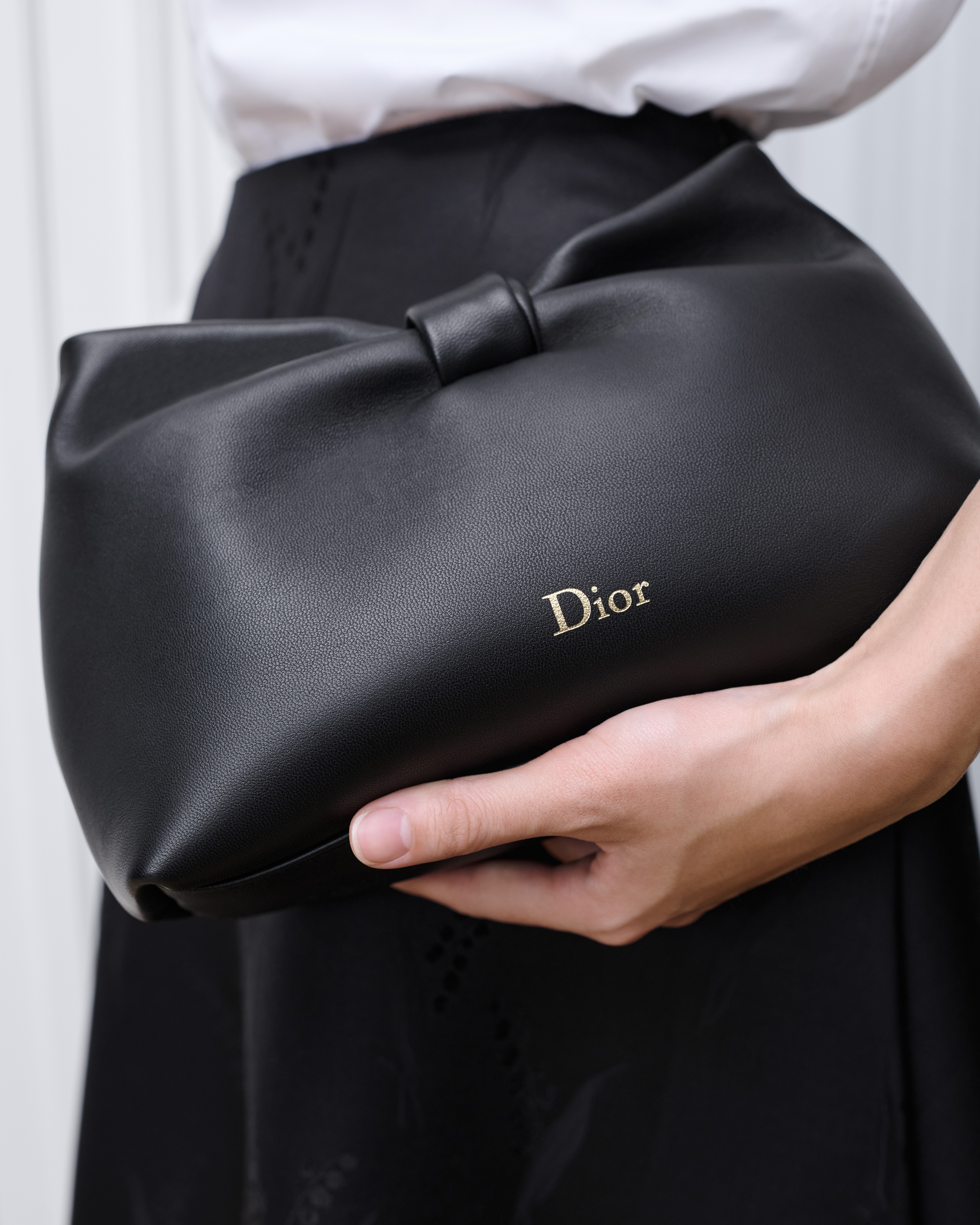 look_image_alt_prefix Kleine Dior Bow Tasche Lammleder in Schwarz E10