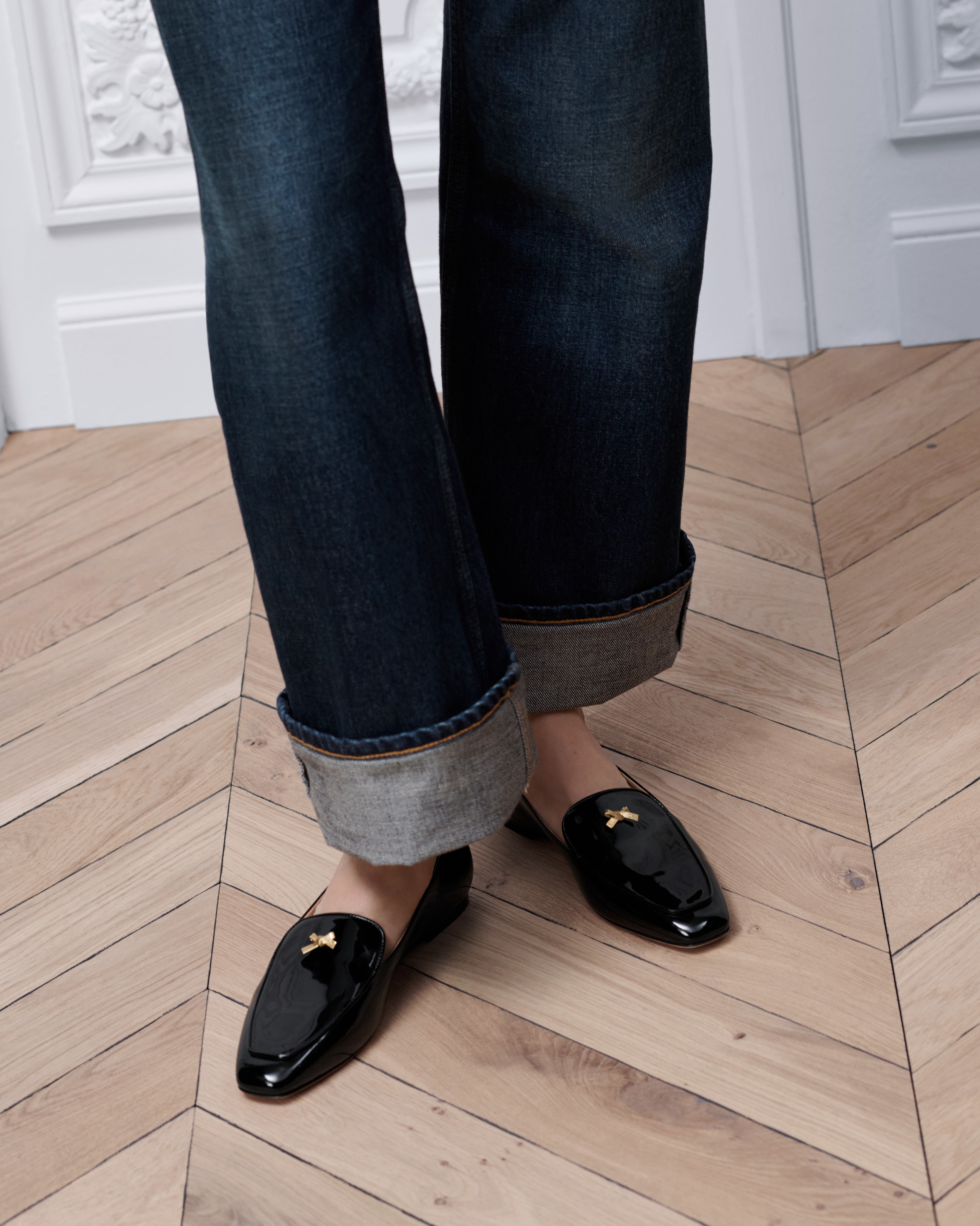 Look Baby Bow Loafer Black Patent Calfskin E14