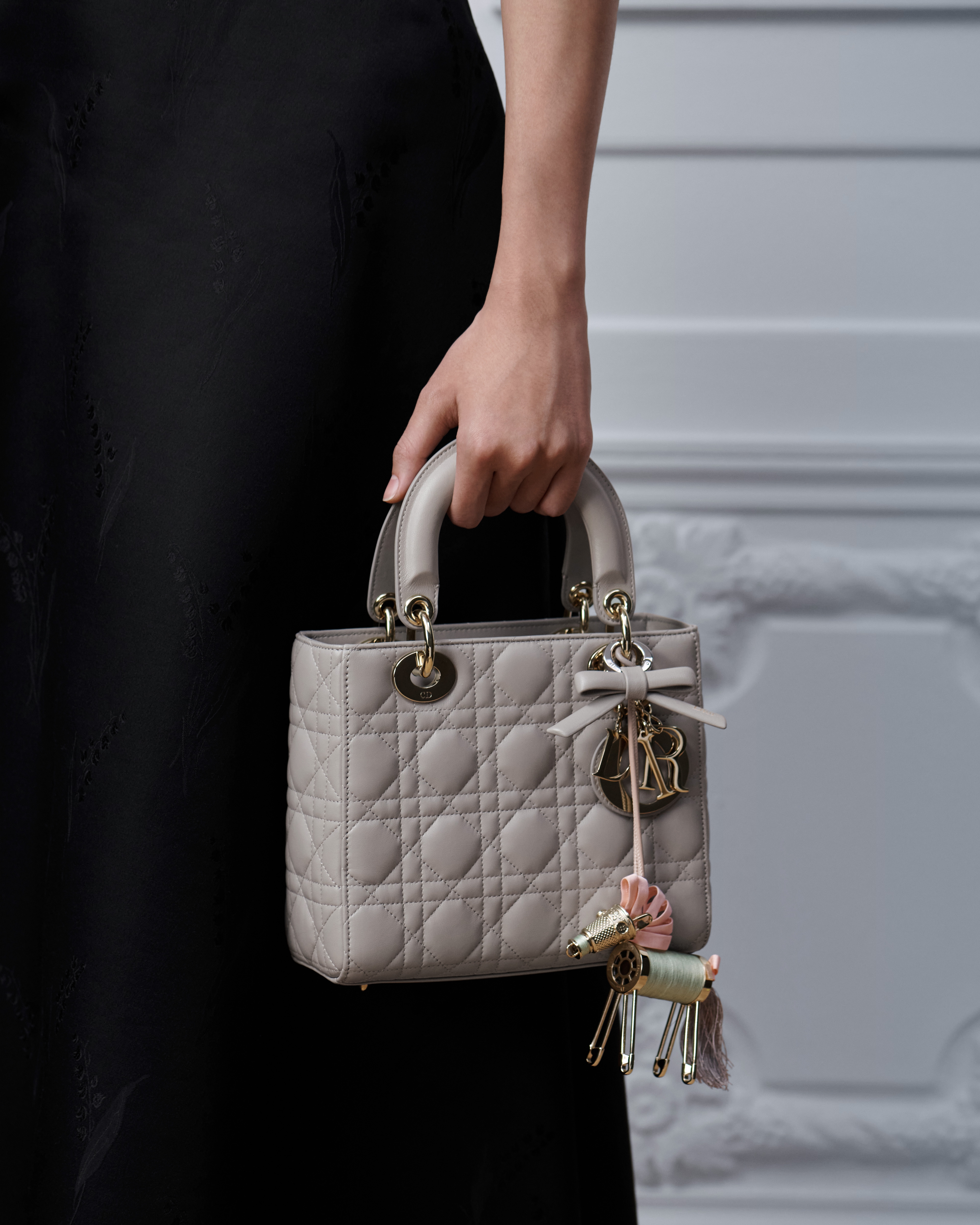 Lucky Dior Horse Bag Charm Multicolor Silk Thread and Gold-Finish Metal E10