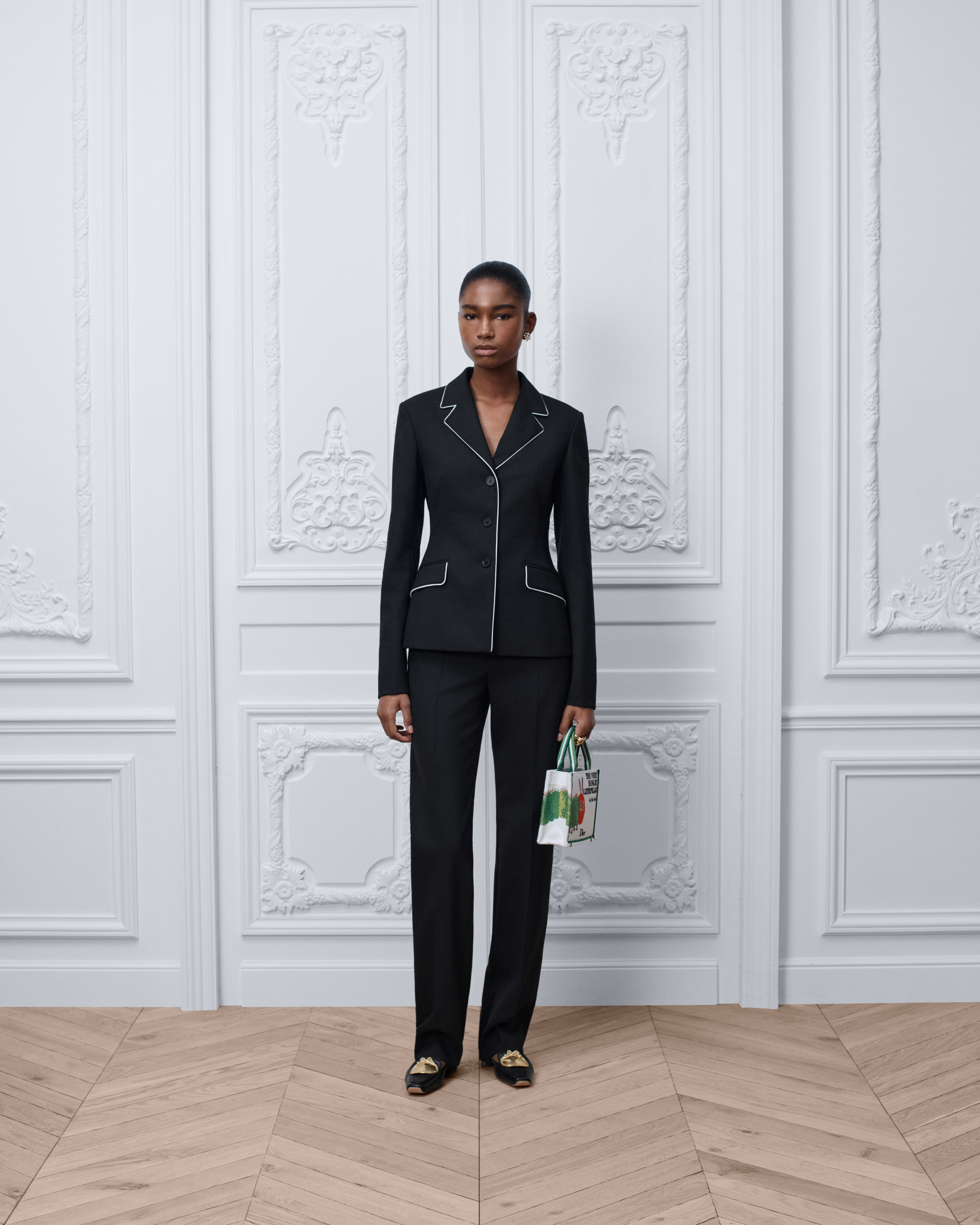 Pantaloni con vestibilità regolare Lana nera E01