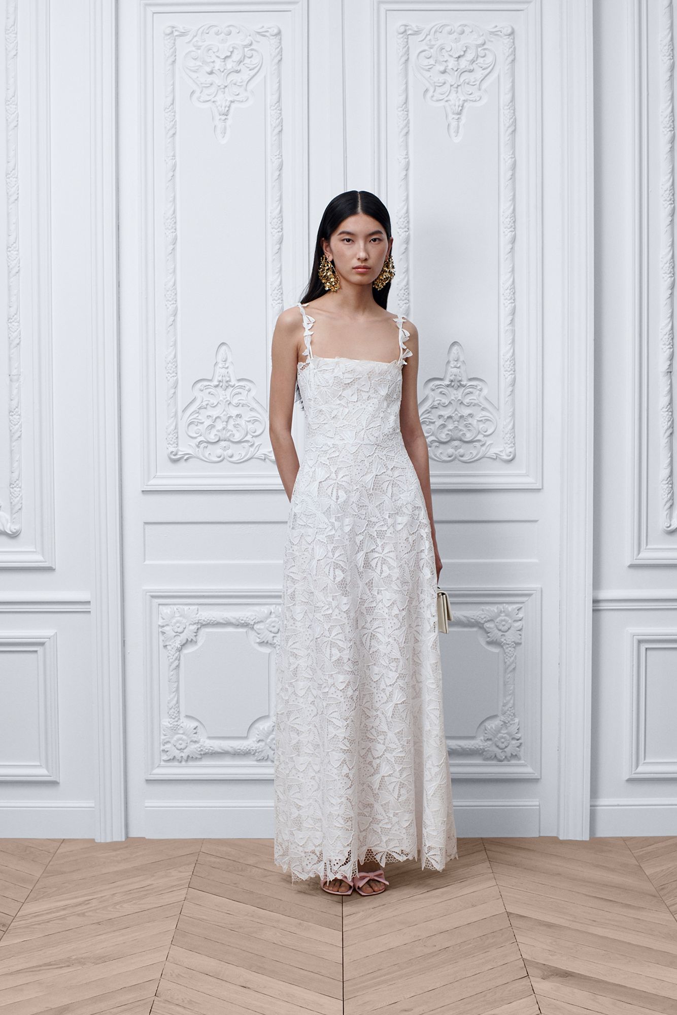 1940s wedding dresses White Tailored Bow Detail A-line Dress Zipper closure Dioriviera Long Dress White Dior
