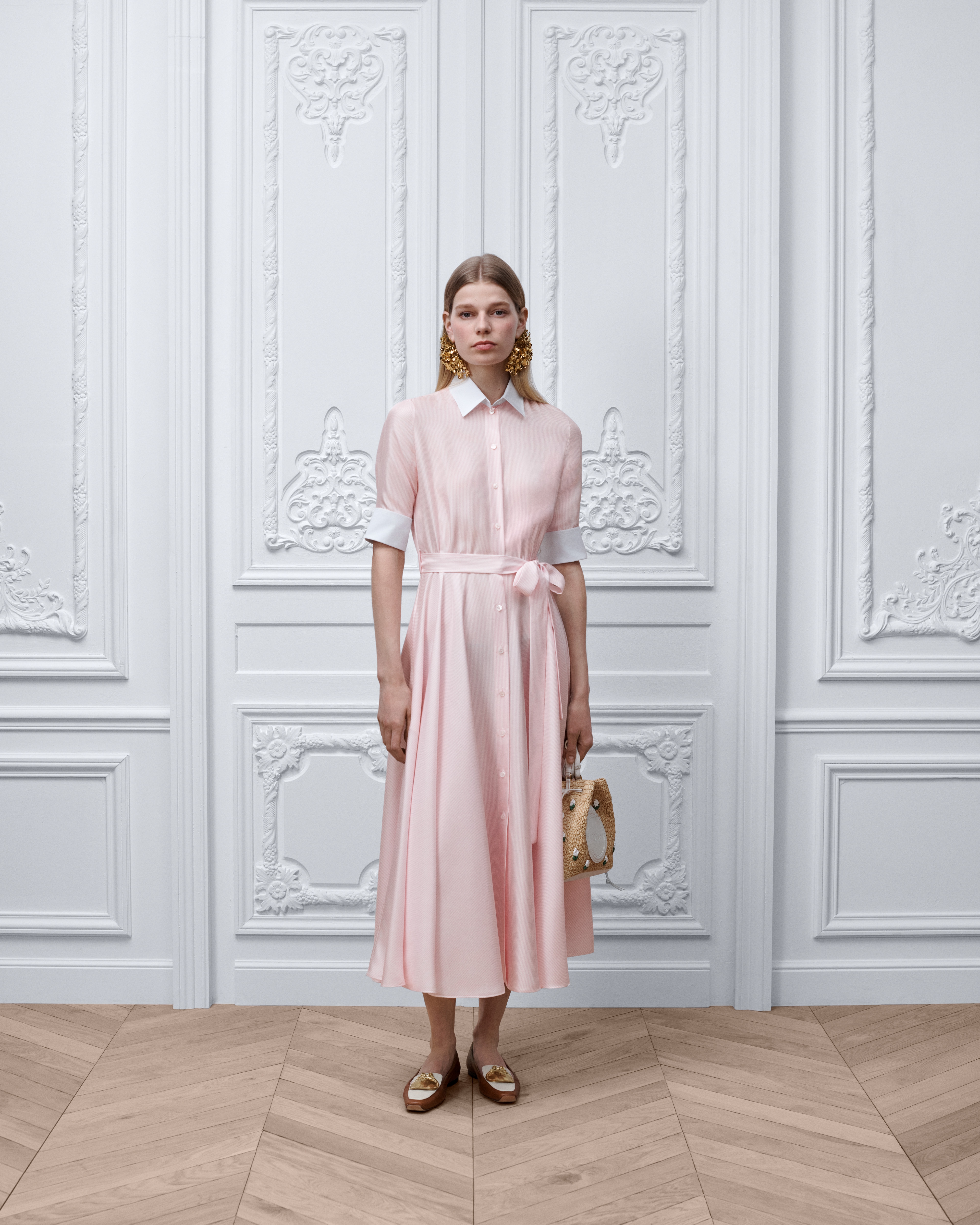 Robe-chemise mi-longue ceinturée Dioriviera