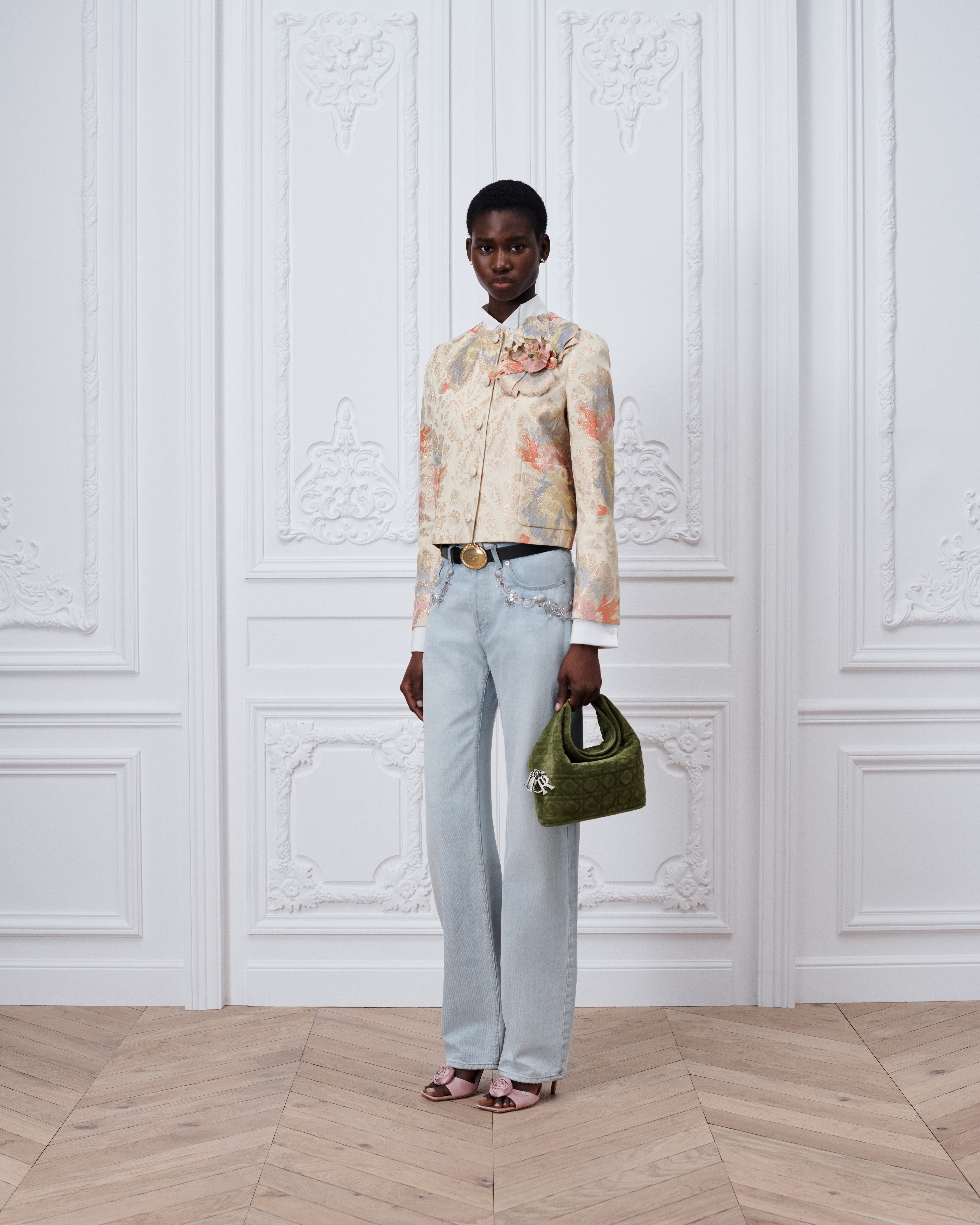 Veste Jacquard de laine vierge et soie mélangés à motif Dior Byzance Garden multicolore E01