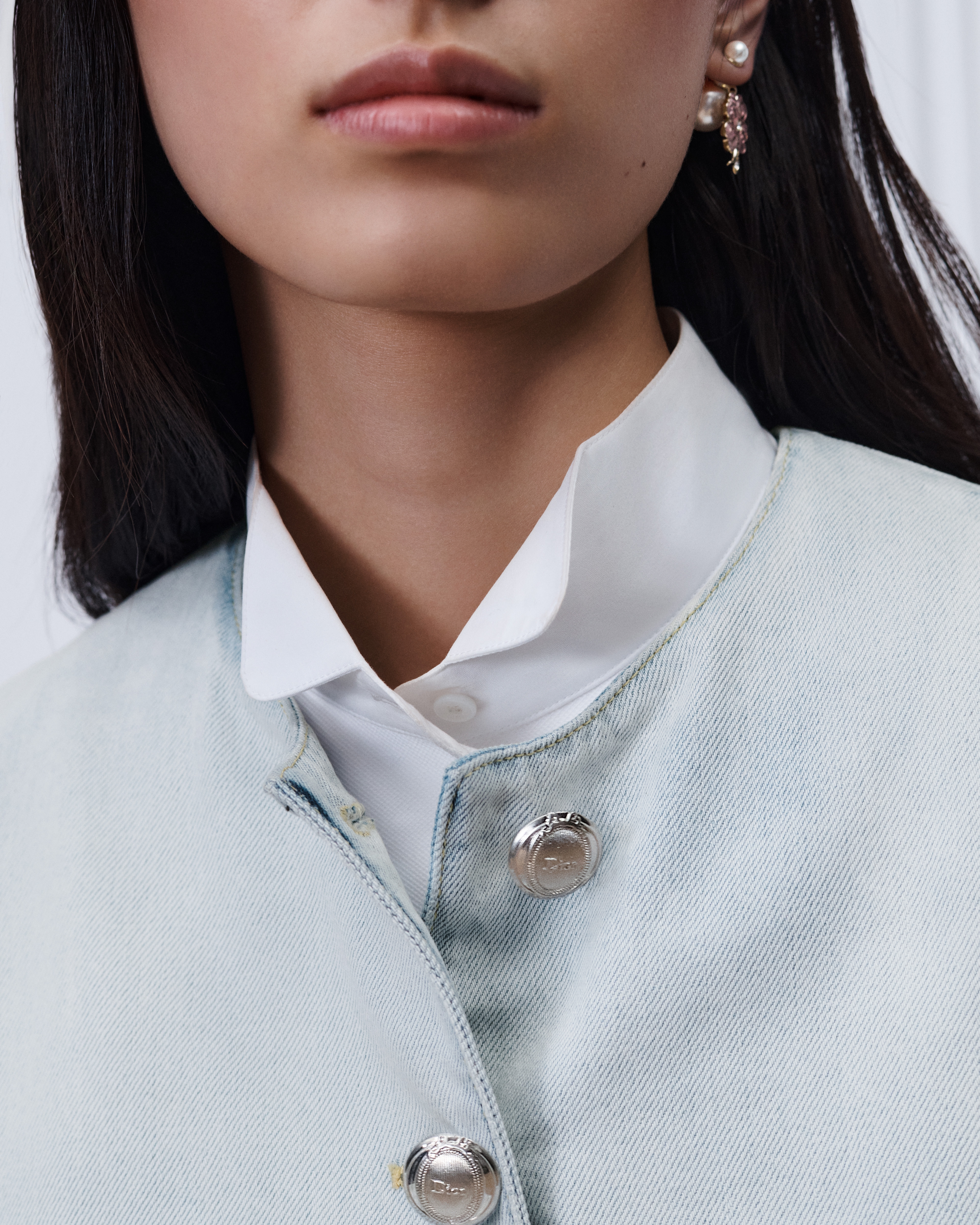 Peplum Jacket Light Blue Stonewashed Cotton Denim E12