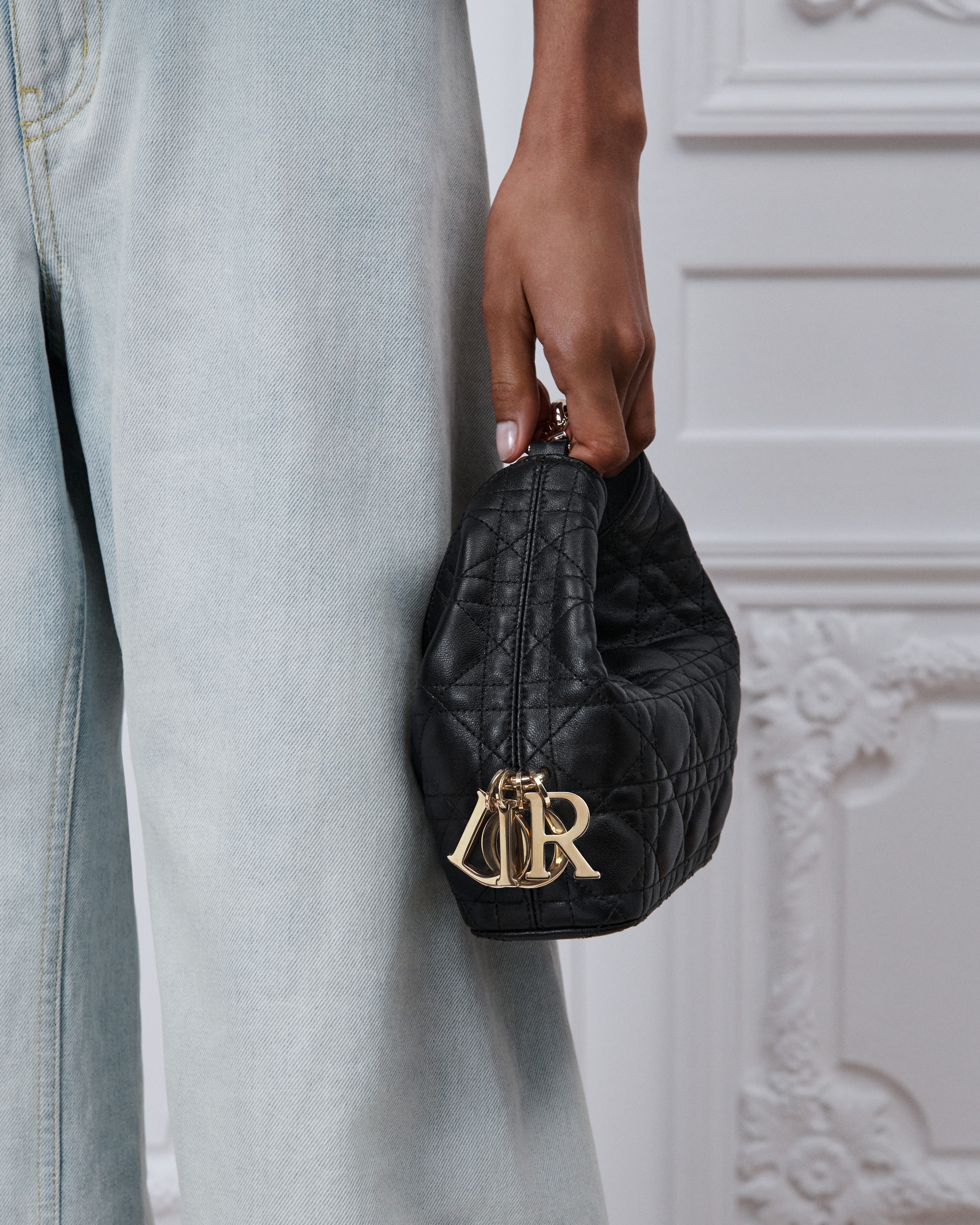Mini Dior Toujours Hobo Bag Black Cannage Lambskin E10
