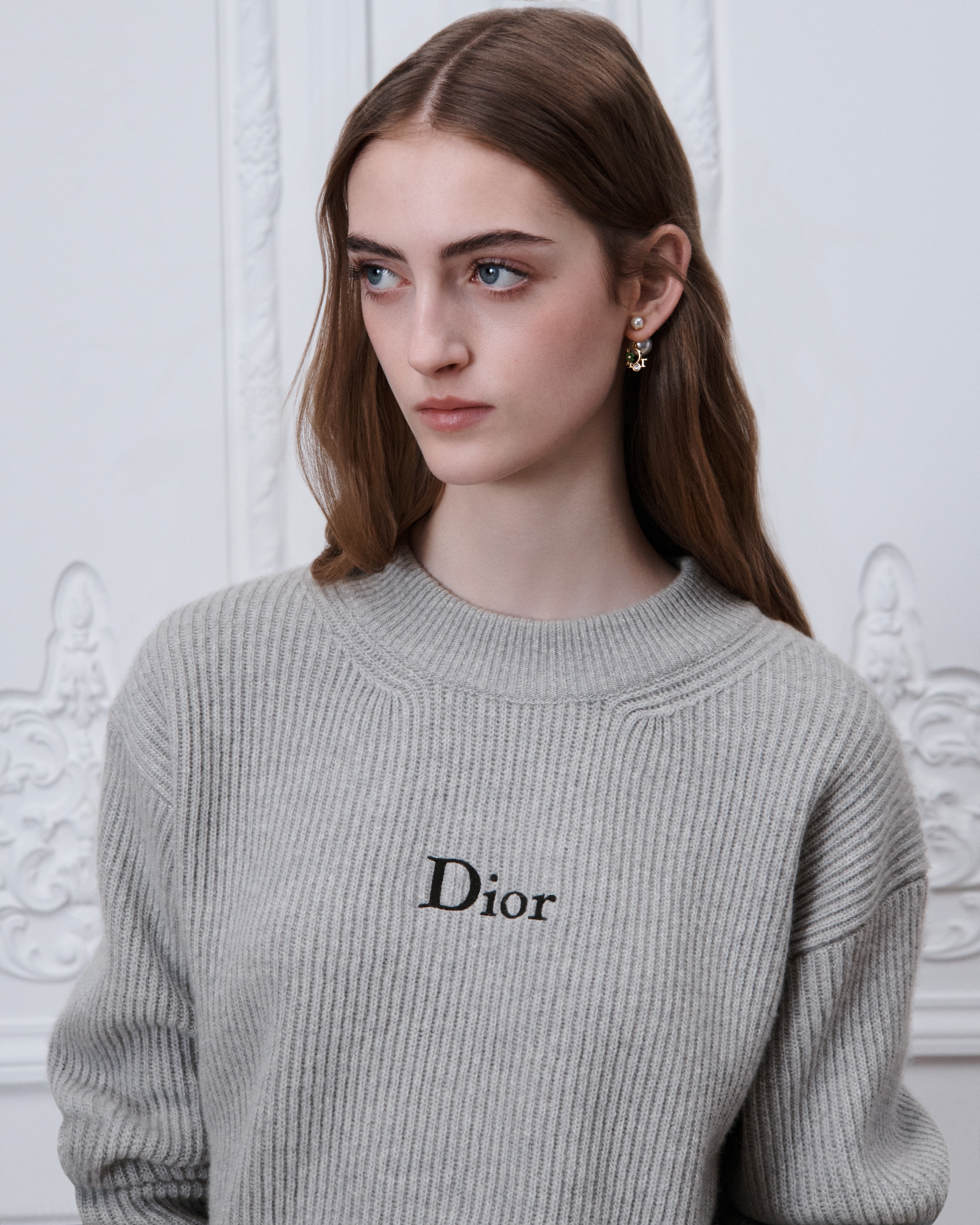 Oversized Sweater Gray Wool and Cashmere Ribbed Knit E12