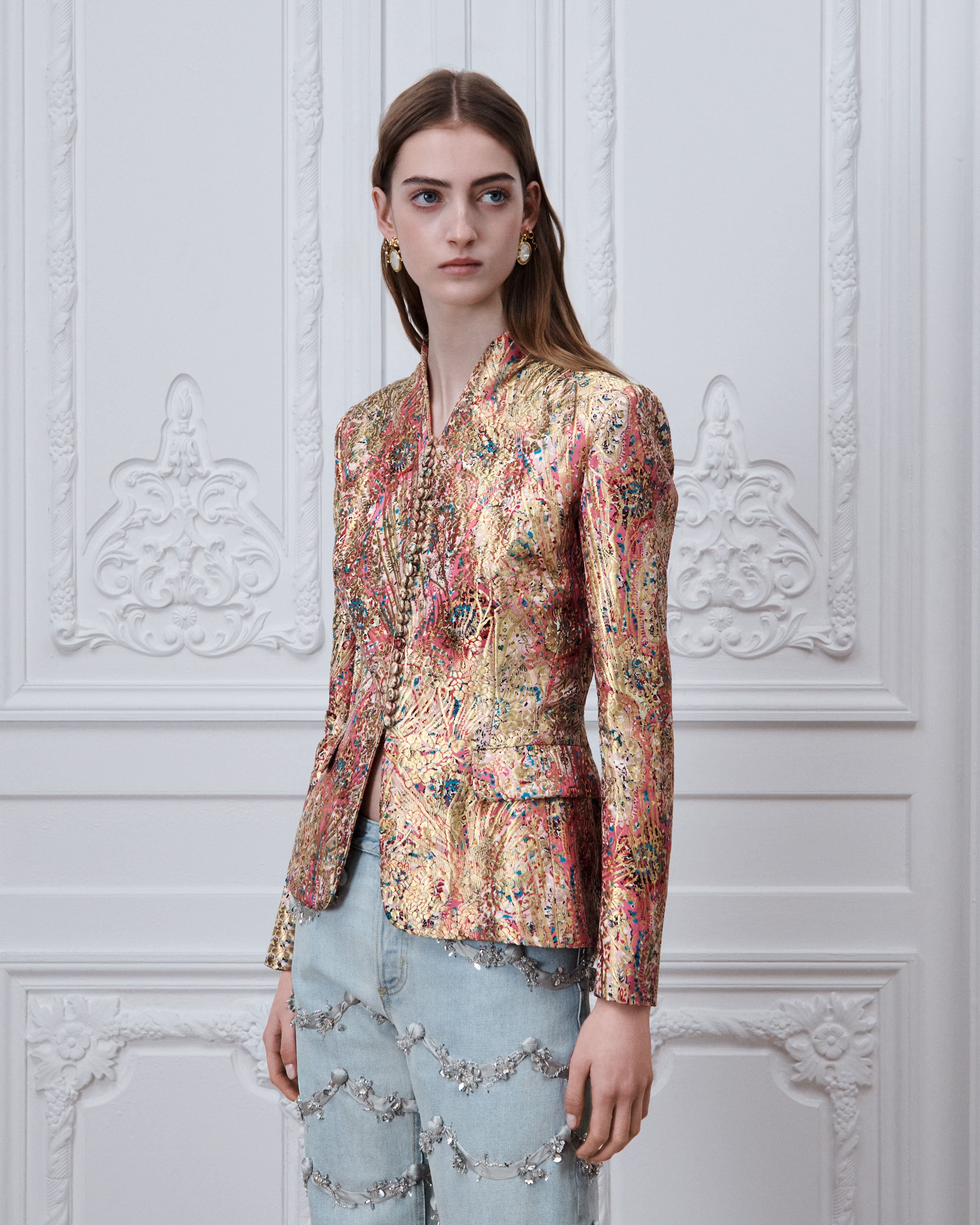 Bar Jacket Multicolor Dior Byzance Ornemental Metallic Jacquard E04