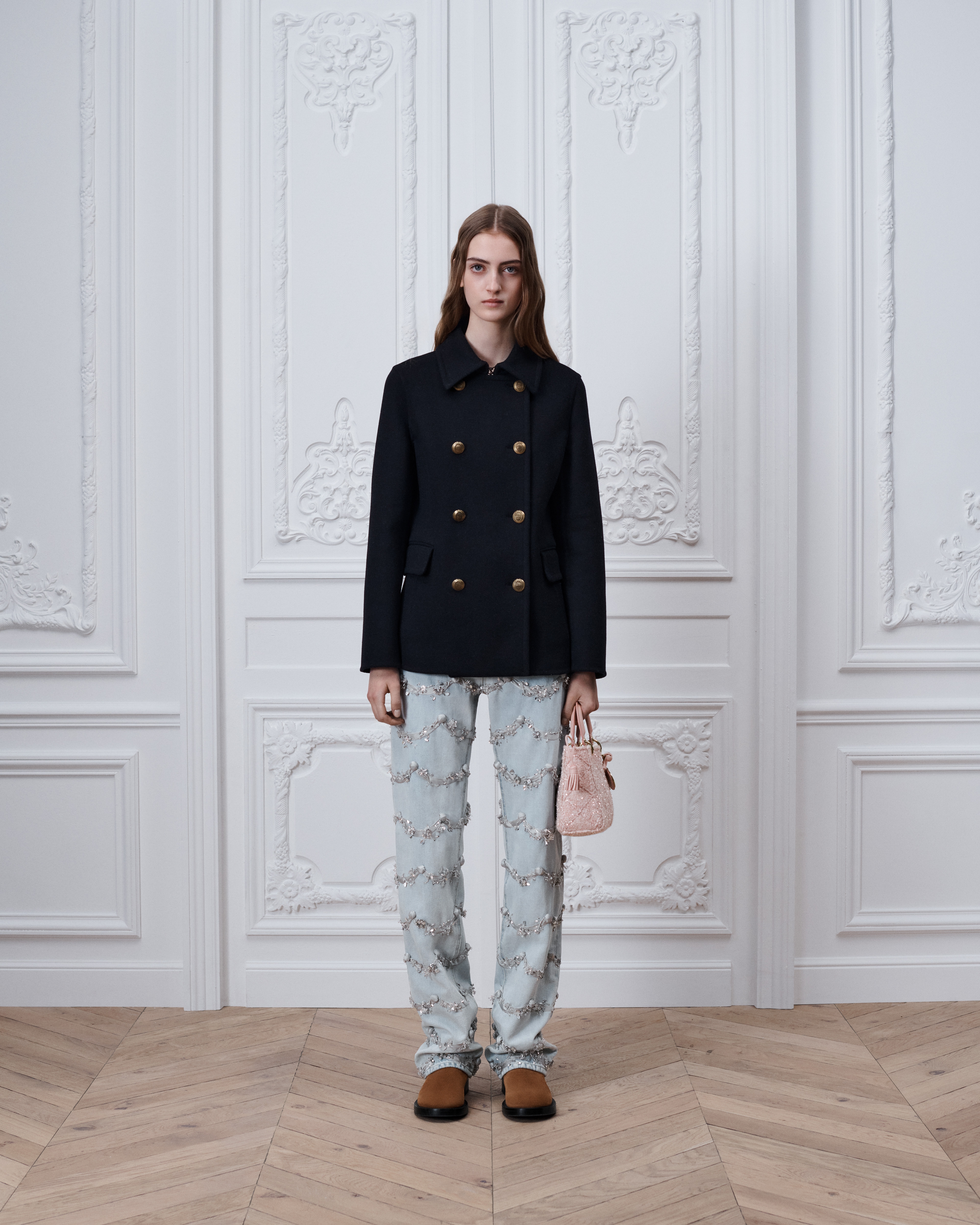 Peacoat Navy Blue Virgin Wool Blend E01