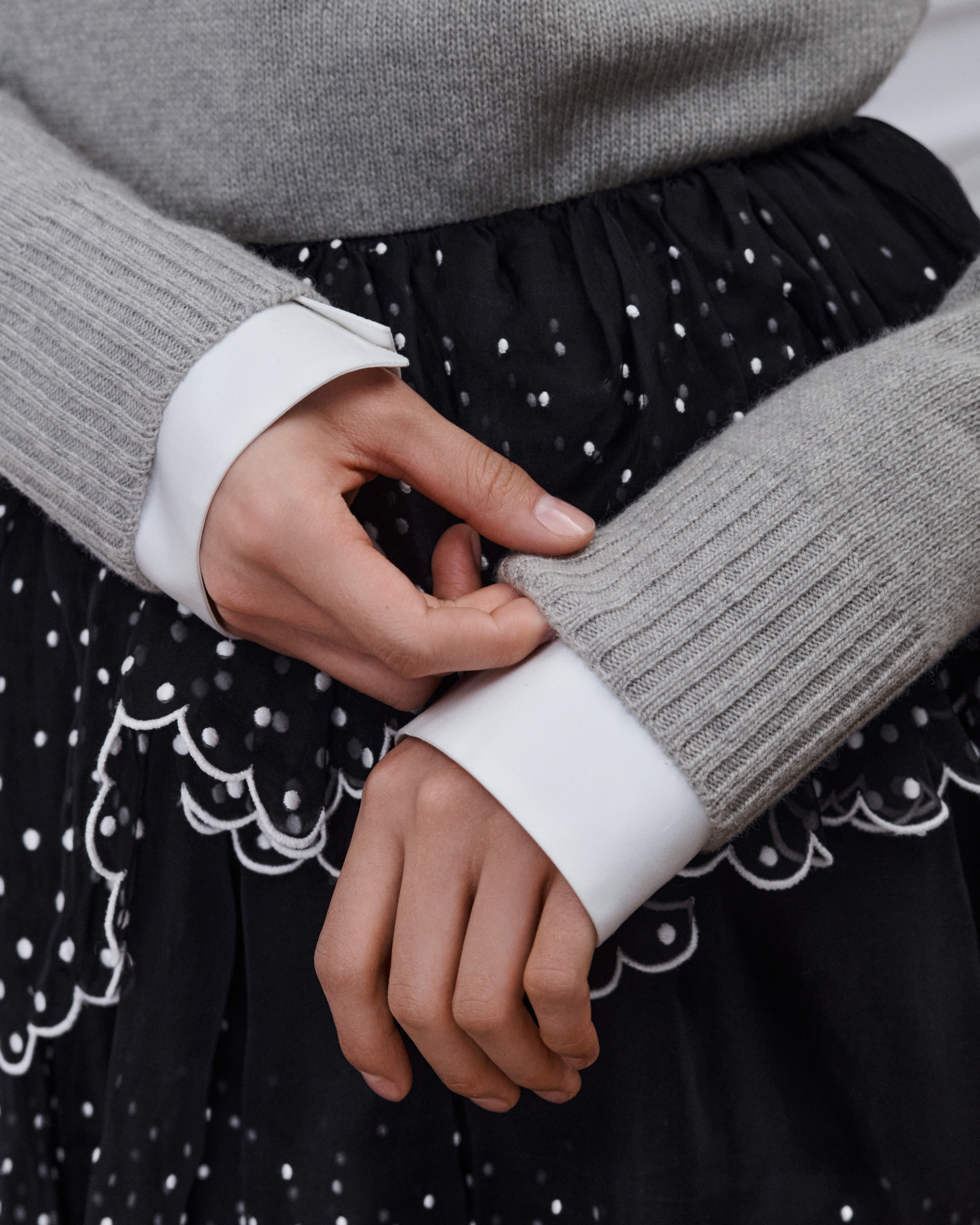 Sweater Gray Wool and Cashmere Knit E13