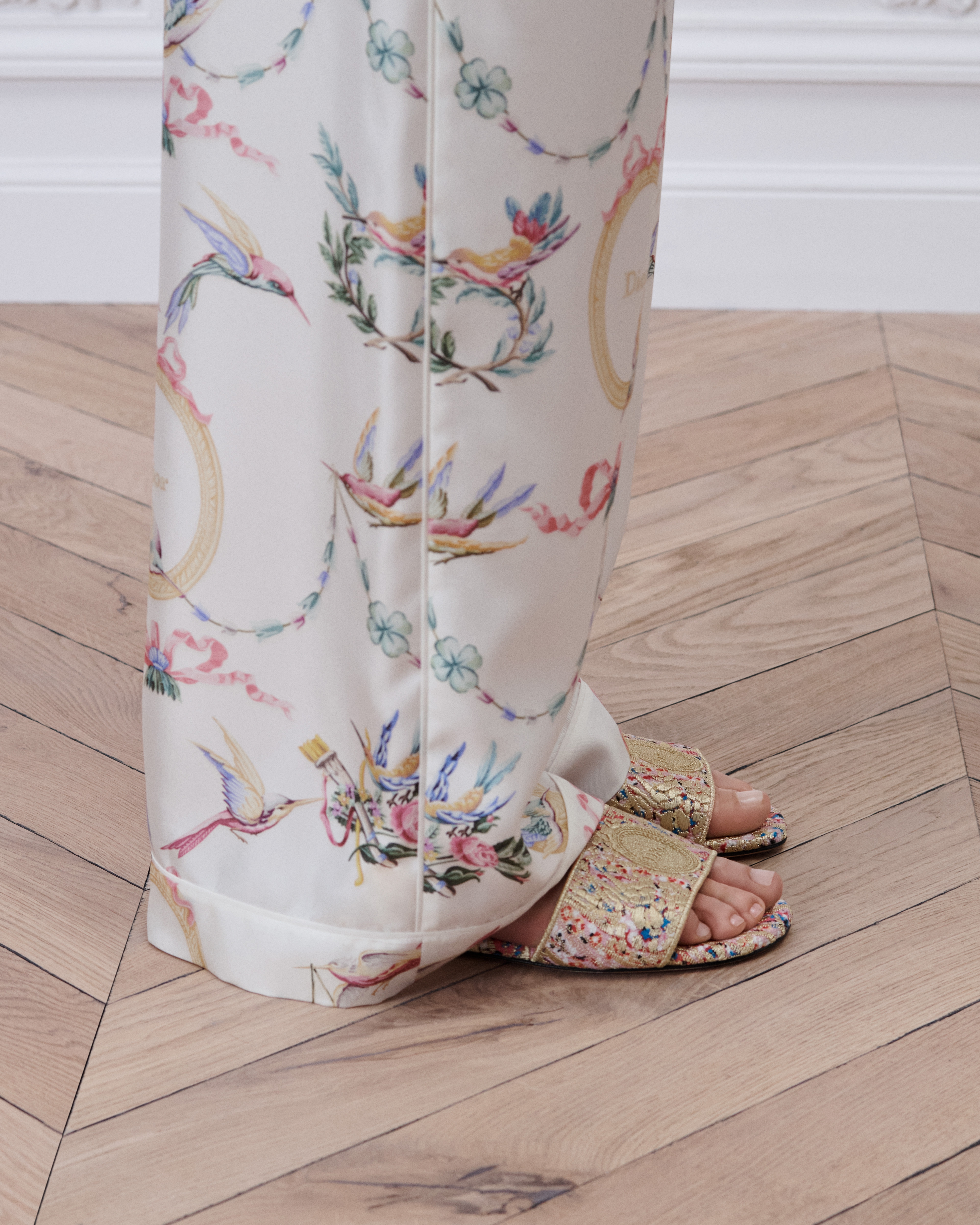 Mule Dior Médaillon Jacquard métallisé à motif Dior Byzance Ornemental multicolore E15