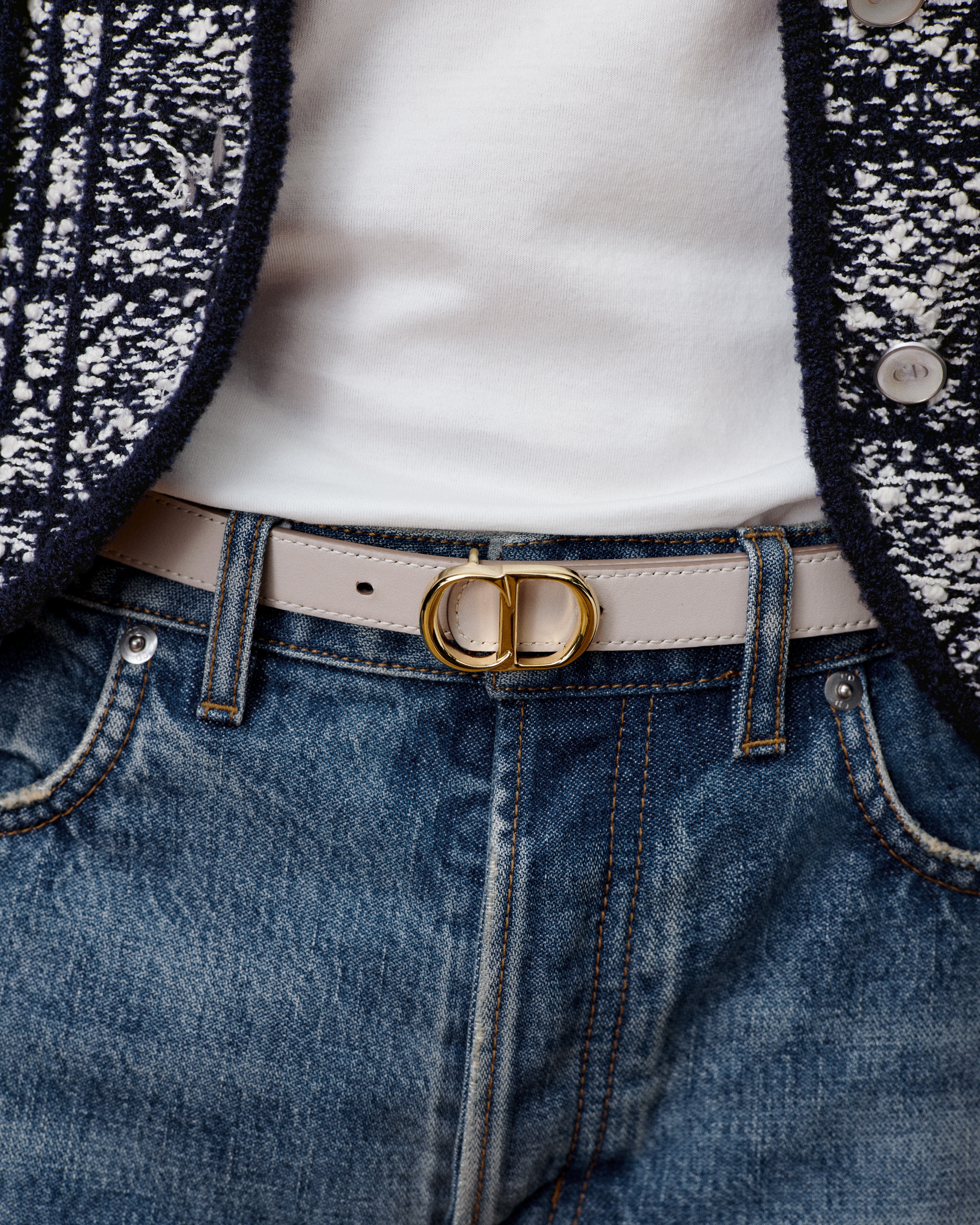 Reversible CD Icon Belt Marron Glacé and Lin-colored Smooth Calfskin ...