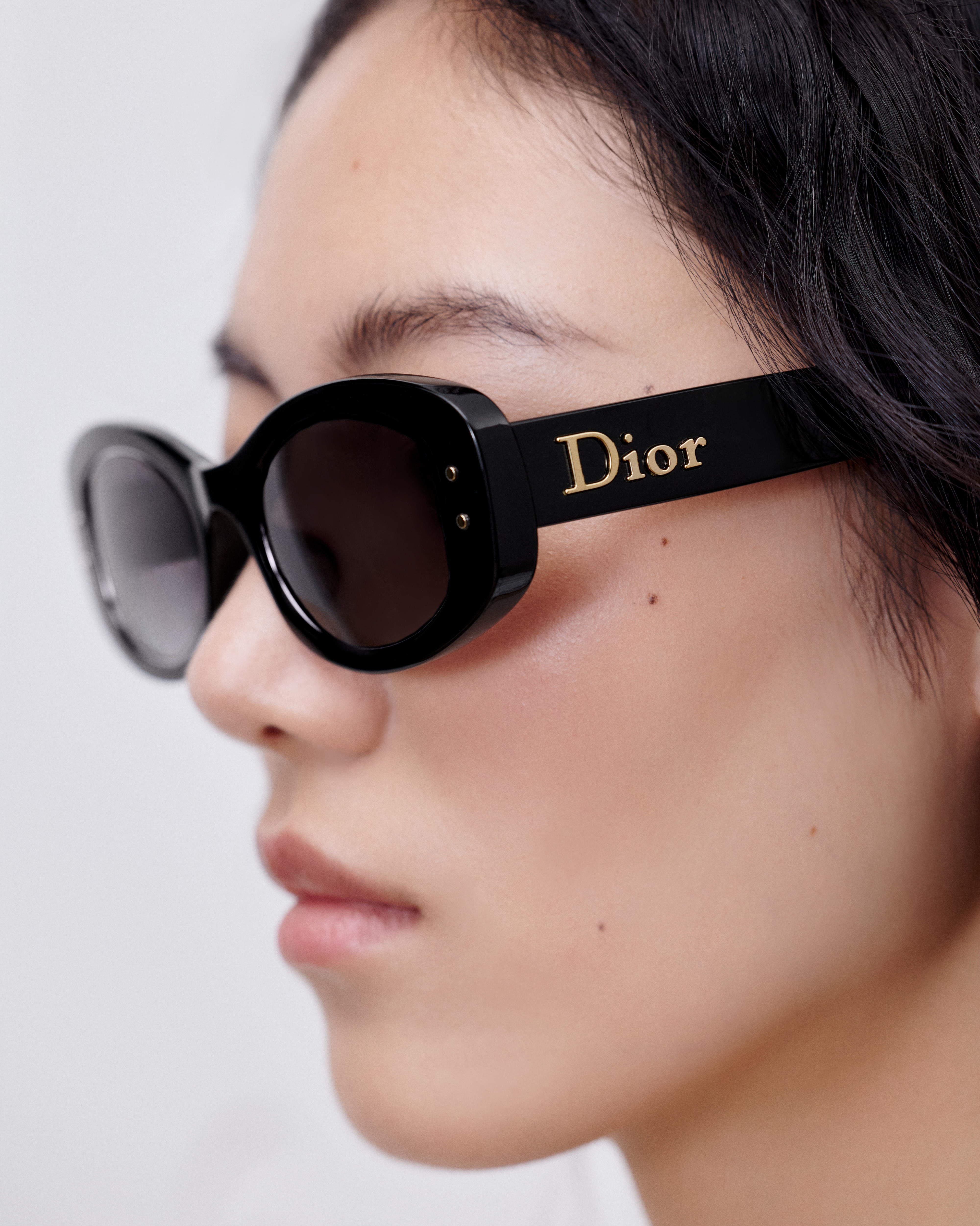 New Dior B2I Black Oval Sunglasses E08