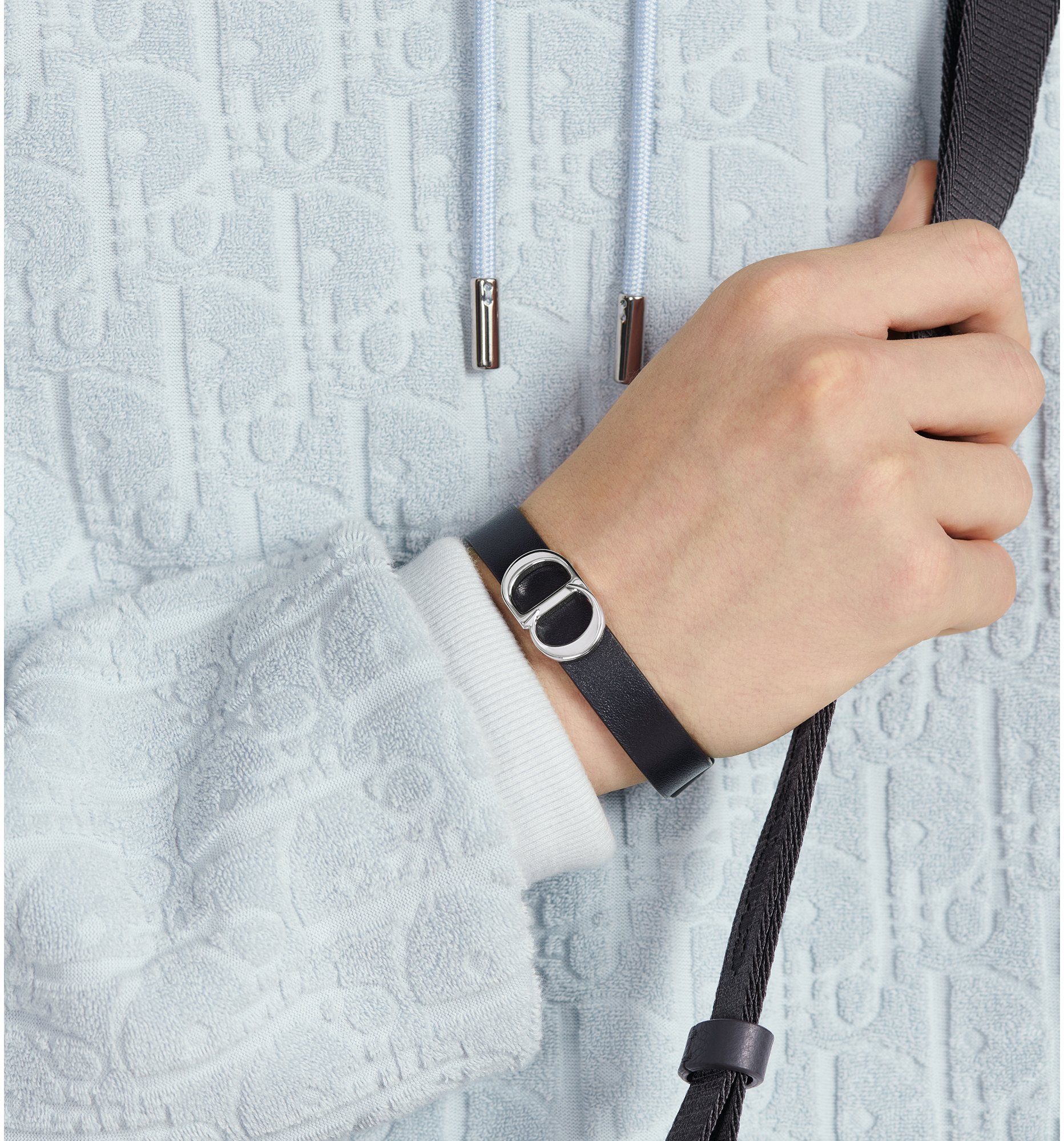 CD Icon Leather Bracelet