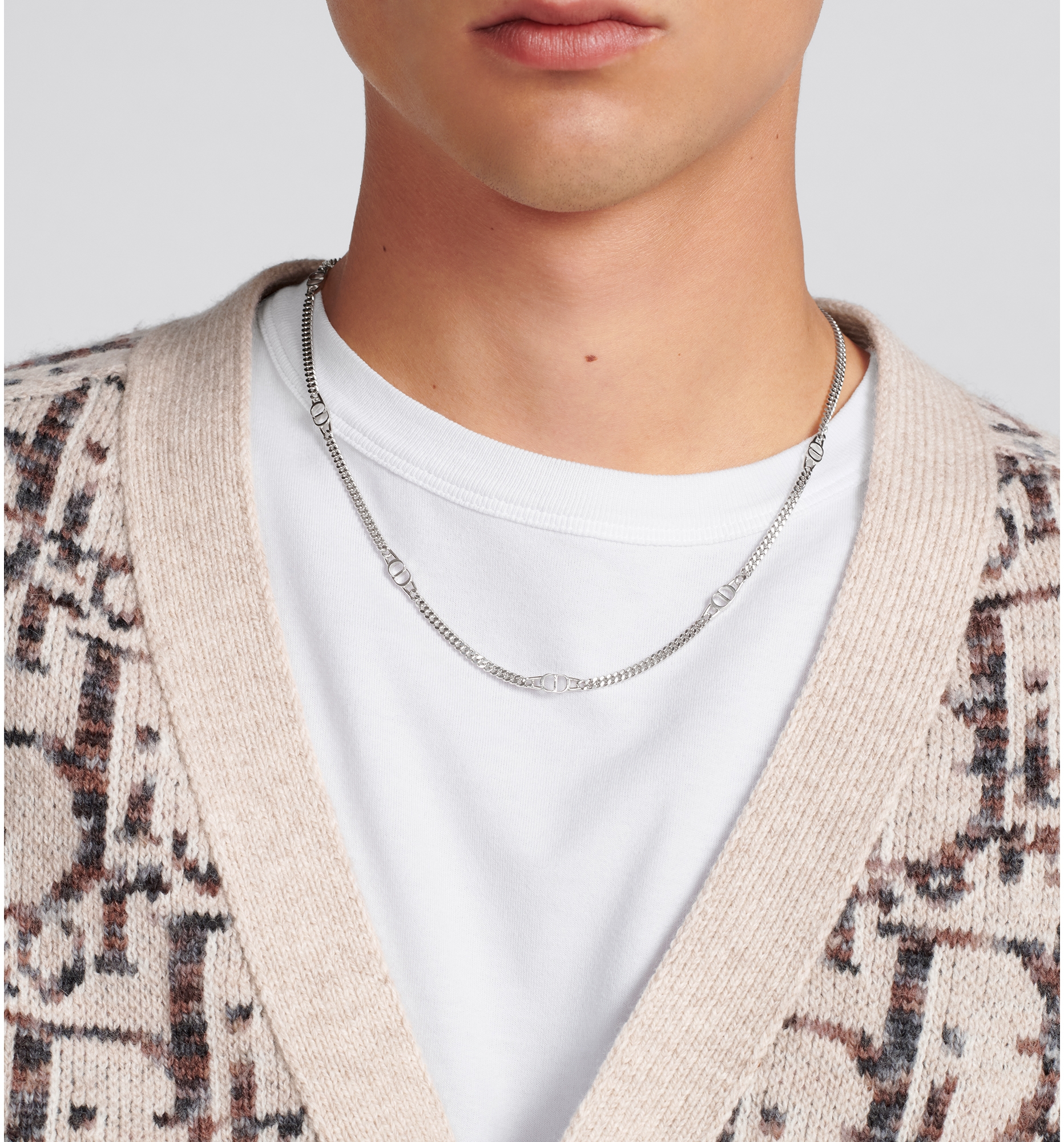 Christian dior silver necklace hotsell
