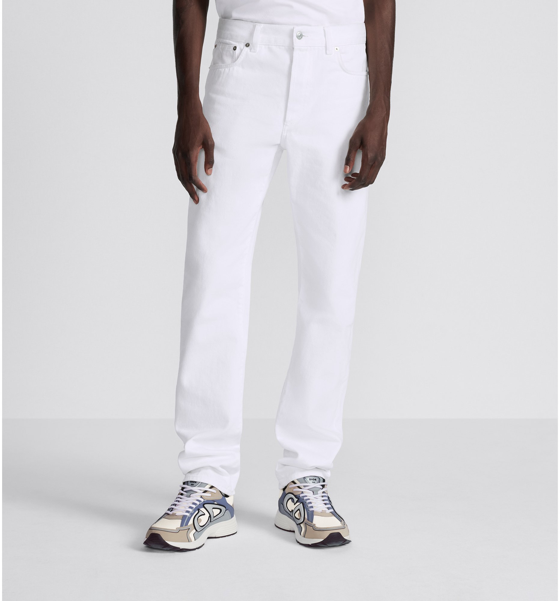 Long Regular Jeans White Cotton Twill DIOR