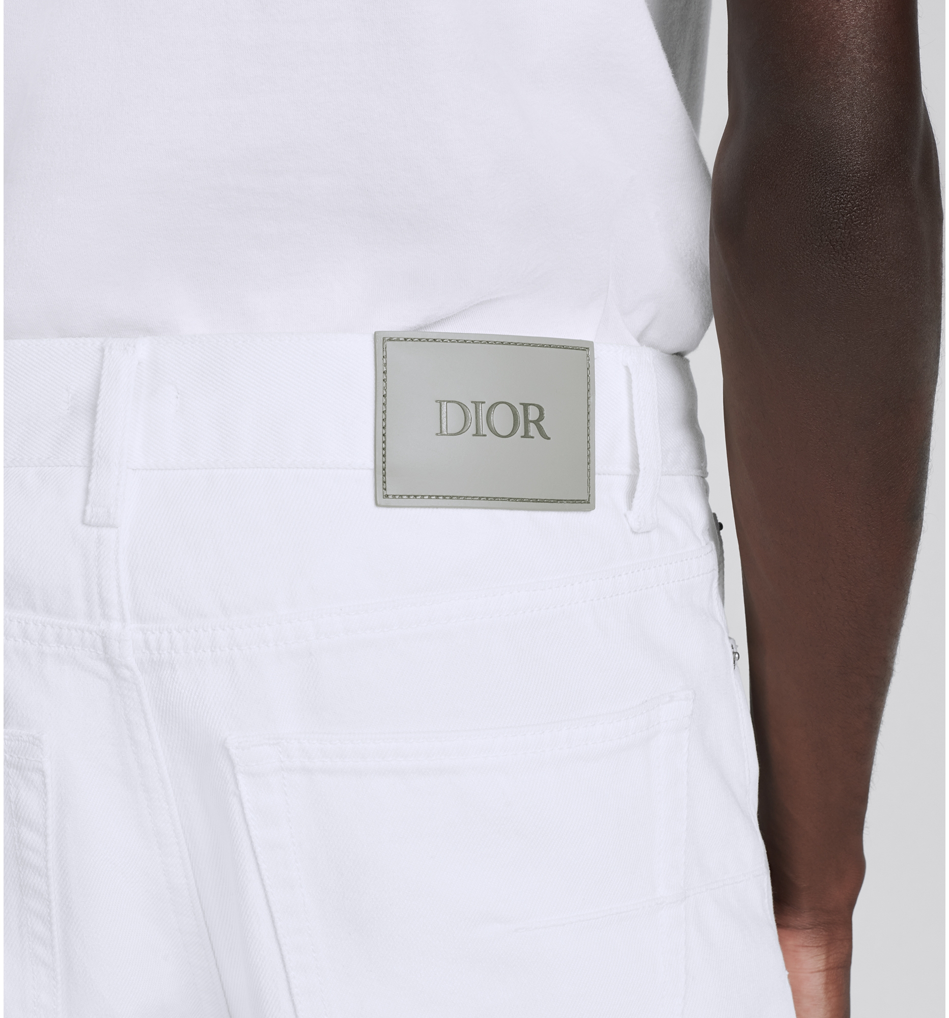 Long Regular Jeans White Cotton Twill DIOR