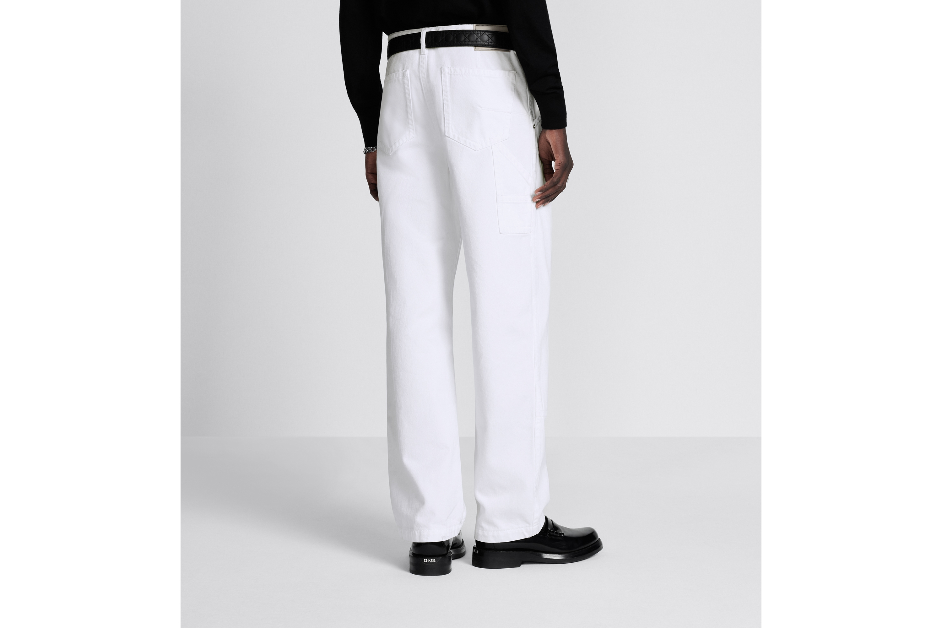 Look Carpenter Jeans White Cotton Twill E15