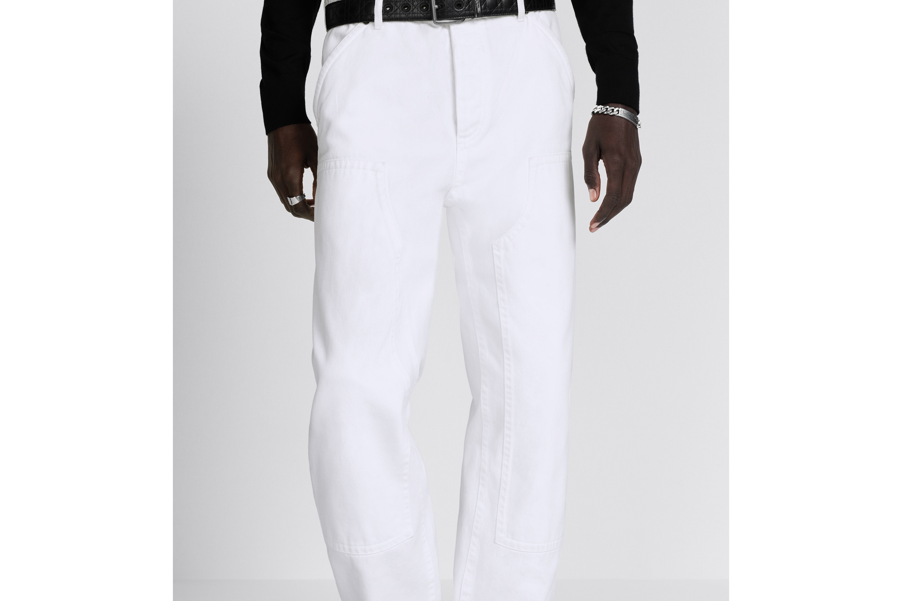 Look Carpenter Jeans White Cotton Twill E16