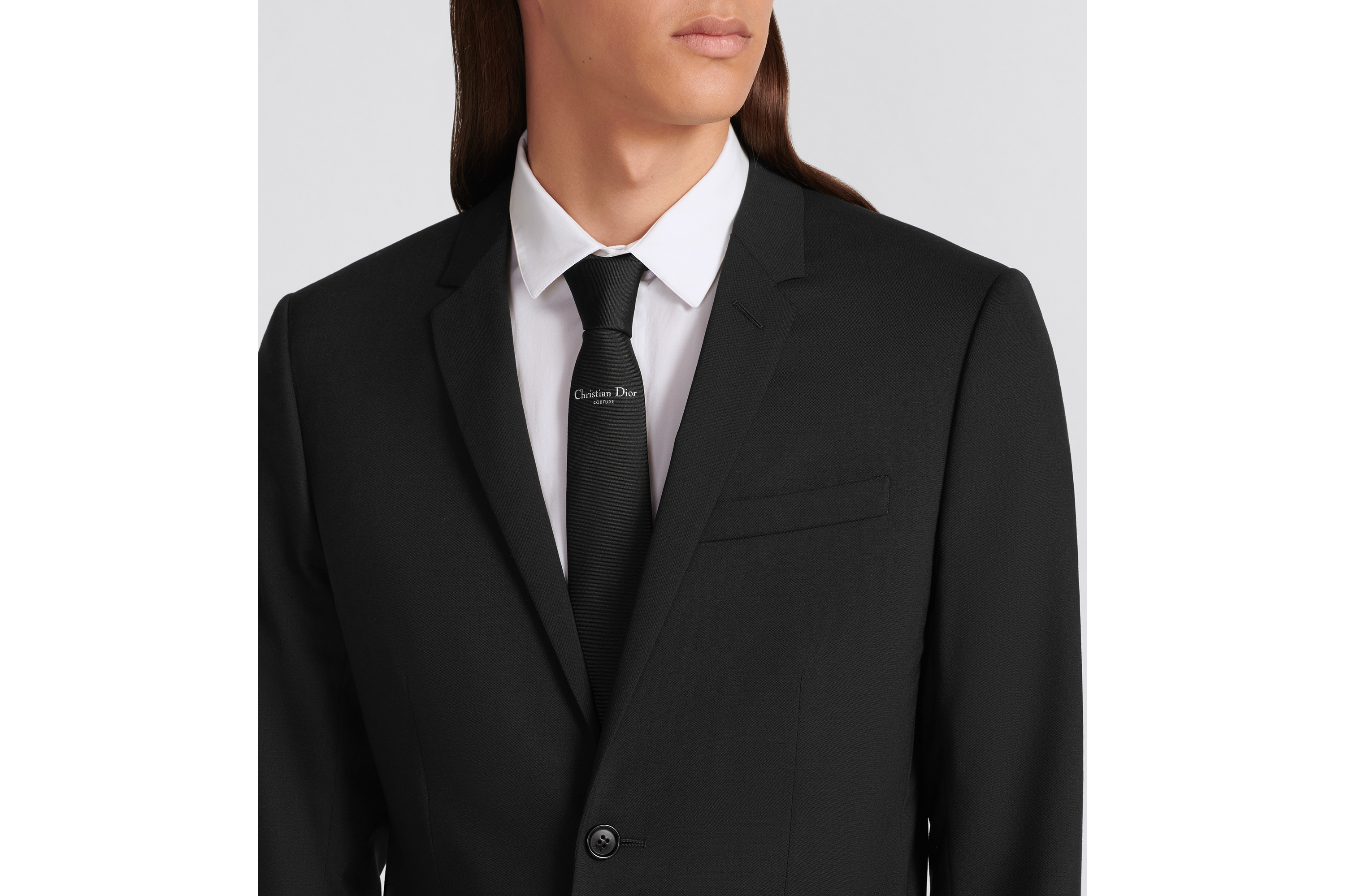 Look Christian Dior Couture Tie Black Silk Blend E36