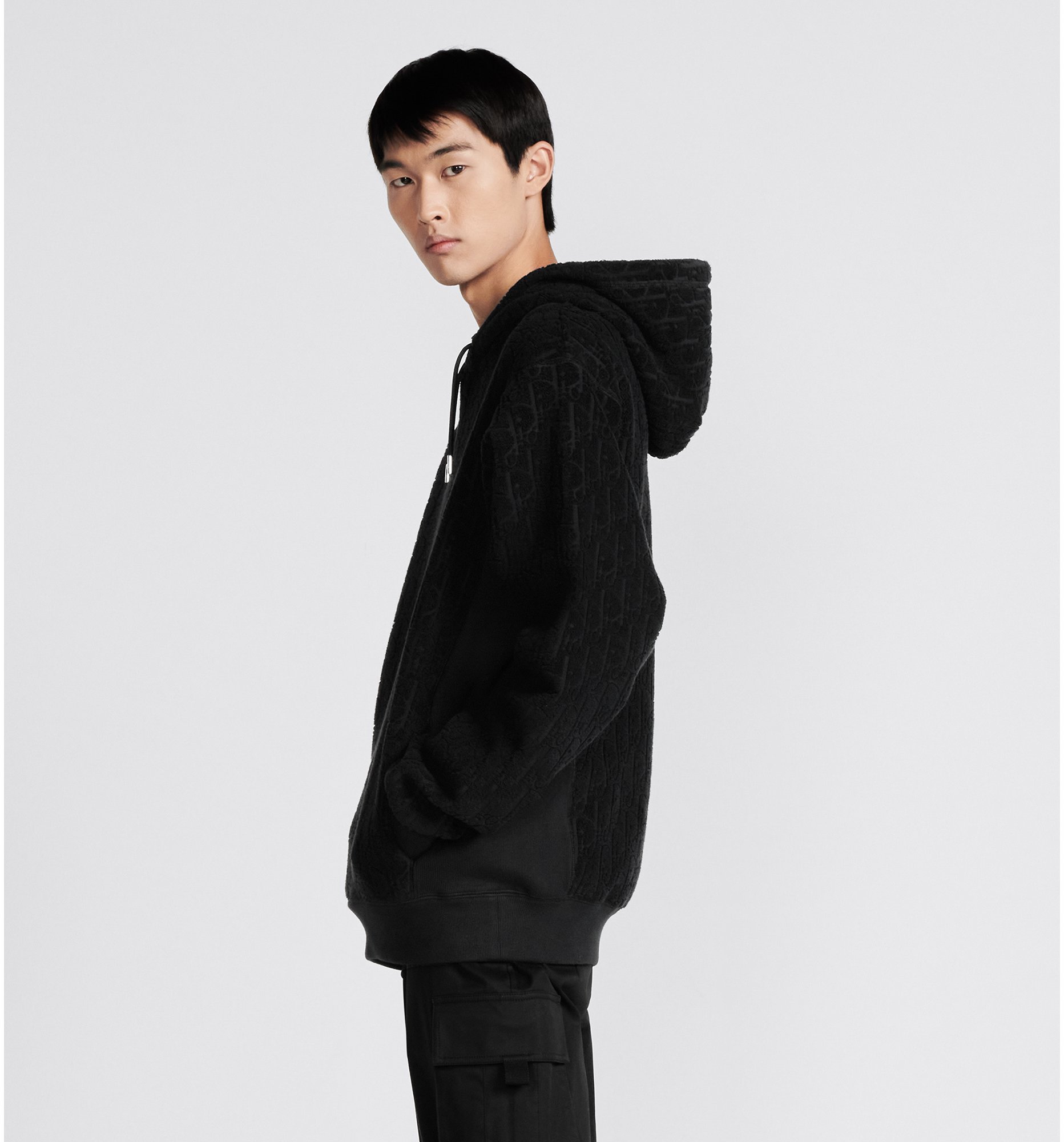 Dior oblique jacquard cotton terry hoodie sale
