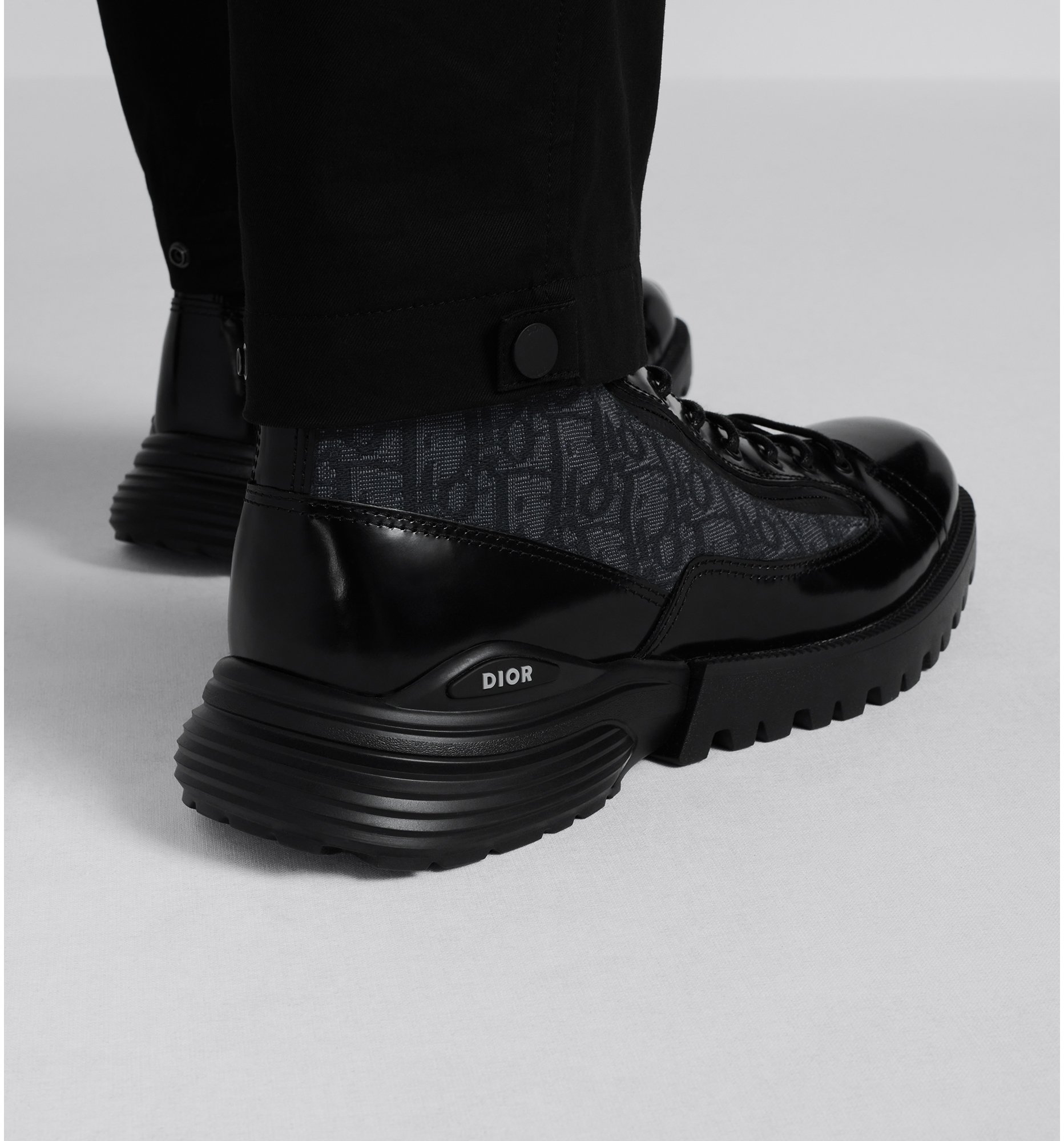 Dior oblique and black calfskin boots cheap