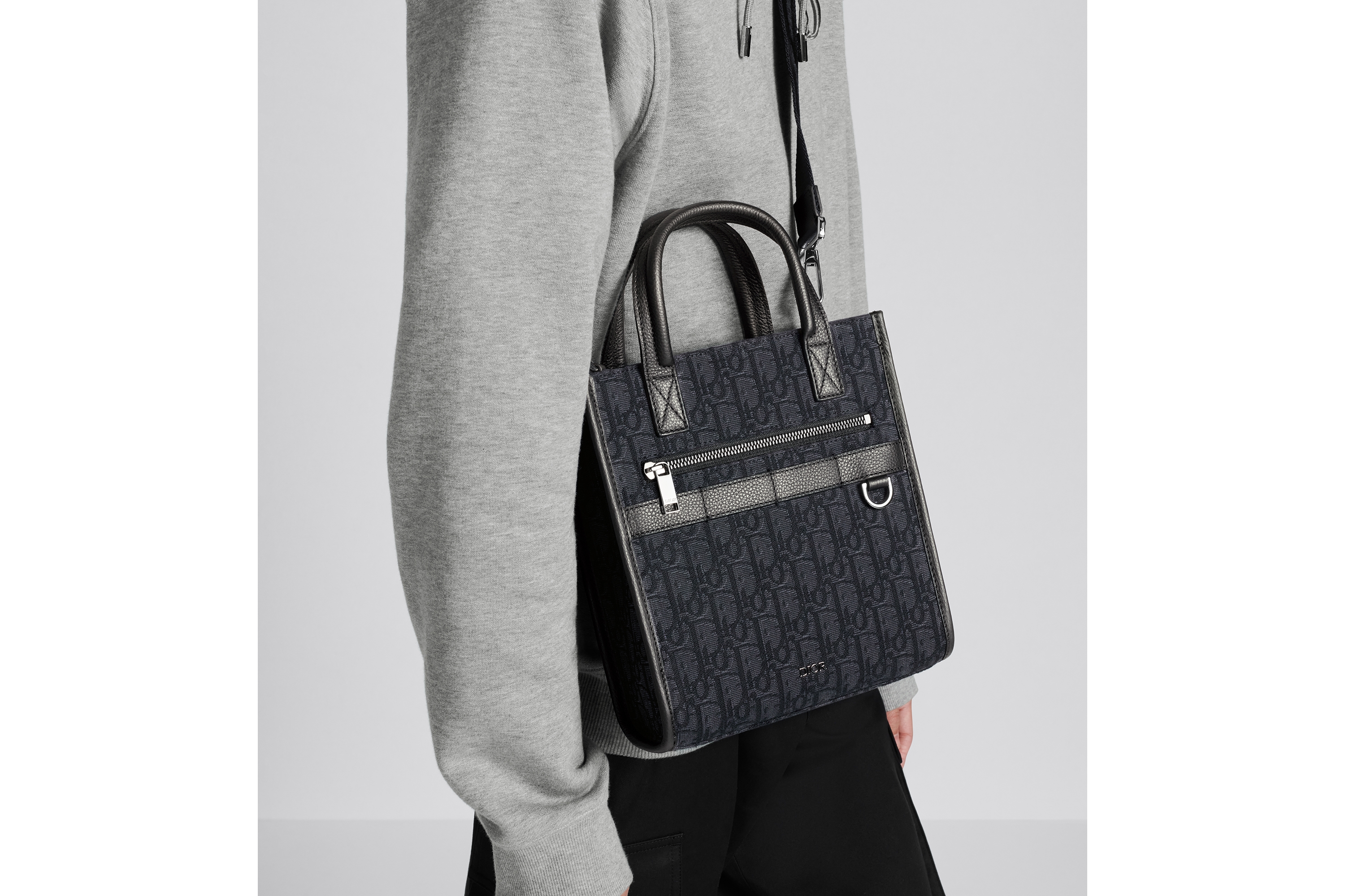 Safari North-South 토트백 블랙 Dior Oblique 자카드 E20